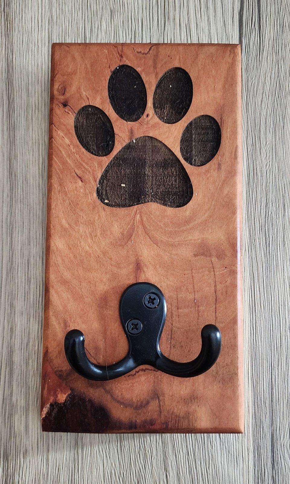 Rosie - Cherry Wall Mount Dog Paw Leash Holder
