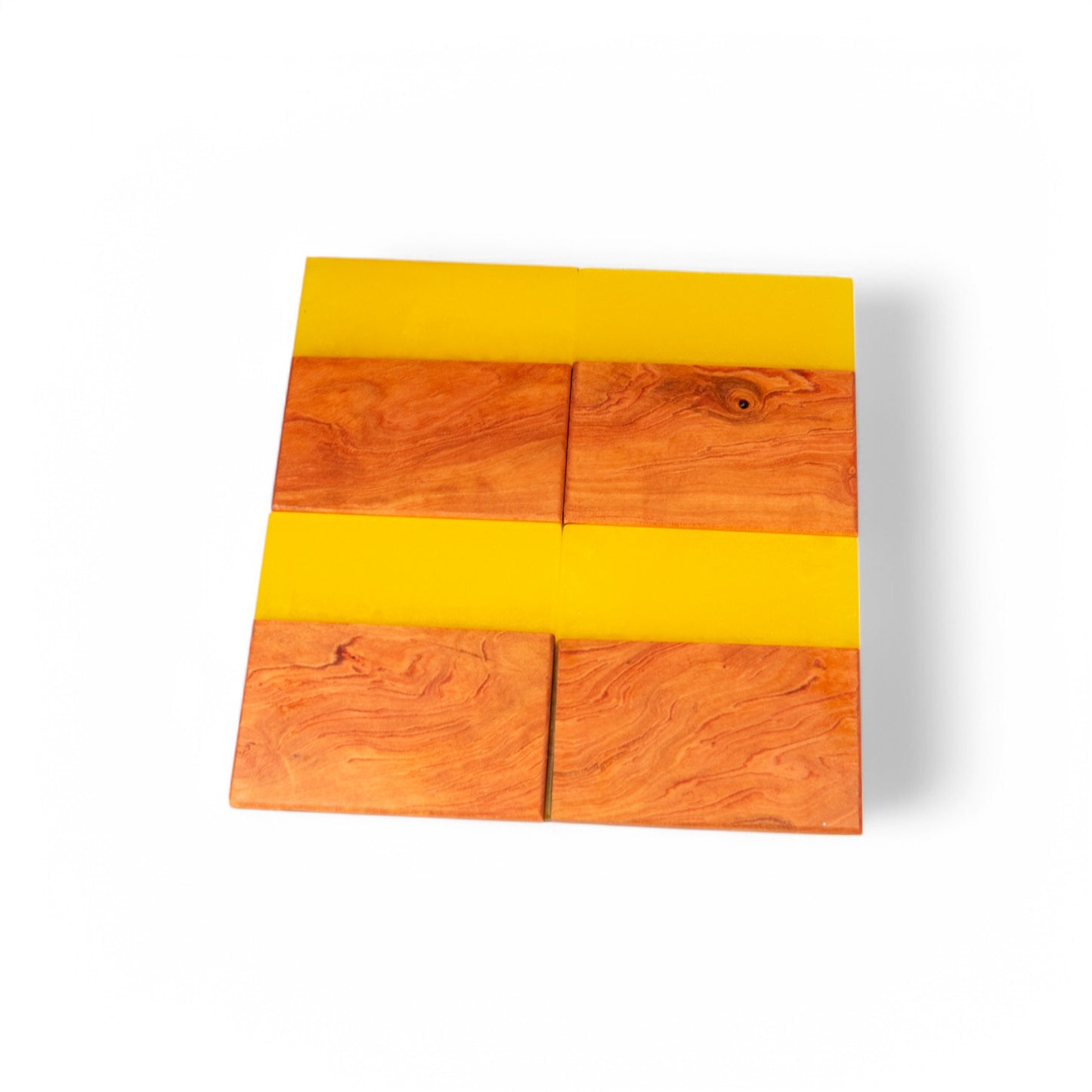 Cherry with Yellow Epoxy Coaster