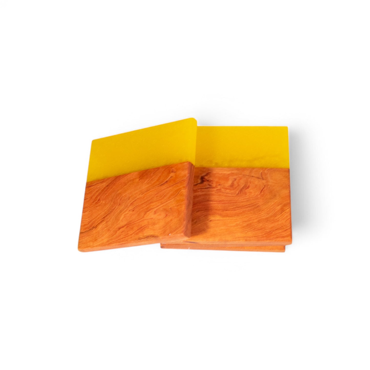 Cherry with Yellow Epoxy Coaster