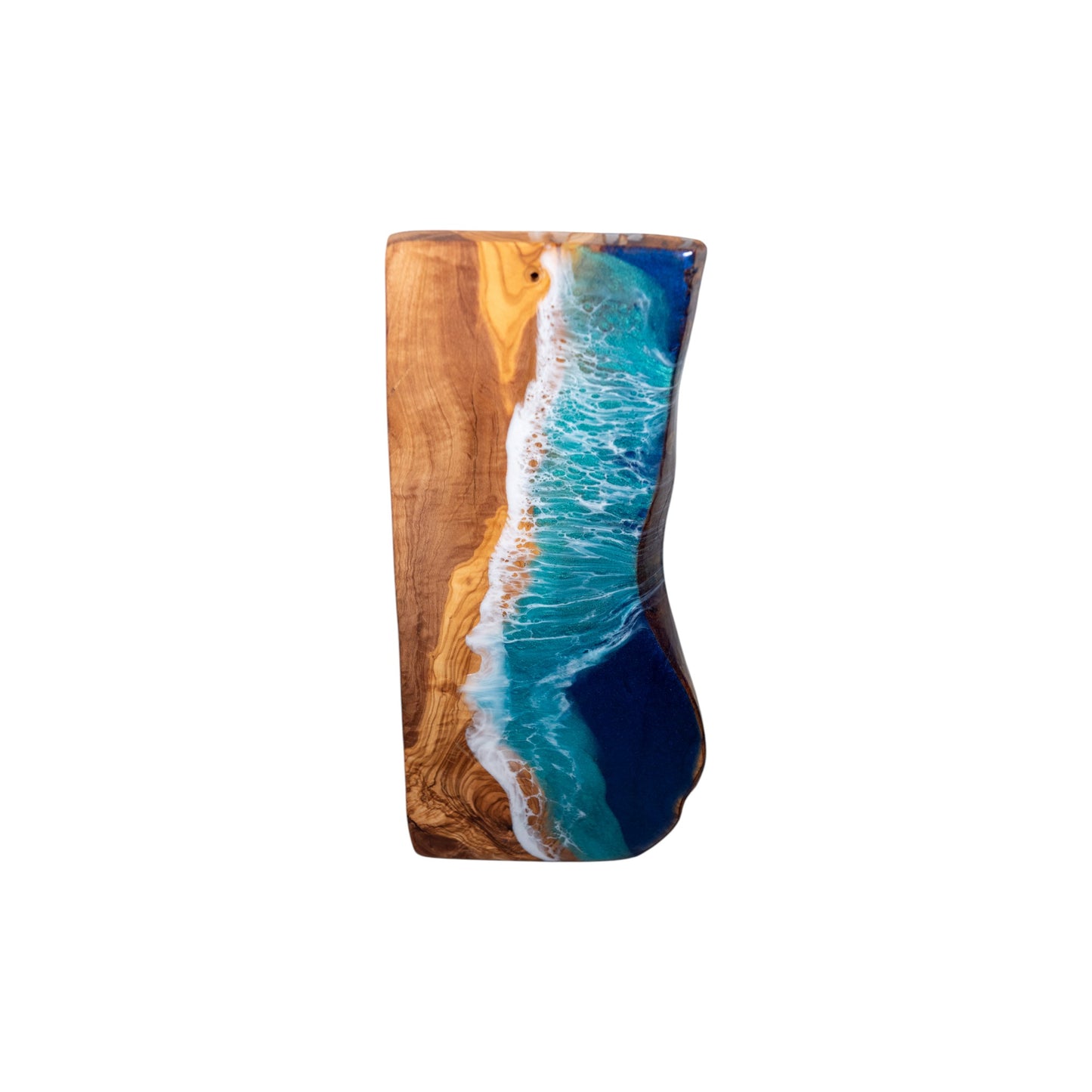 Handcrafted Ocean Wave Olive Wood Charcuterie Board - Serving Platter