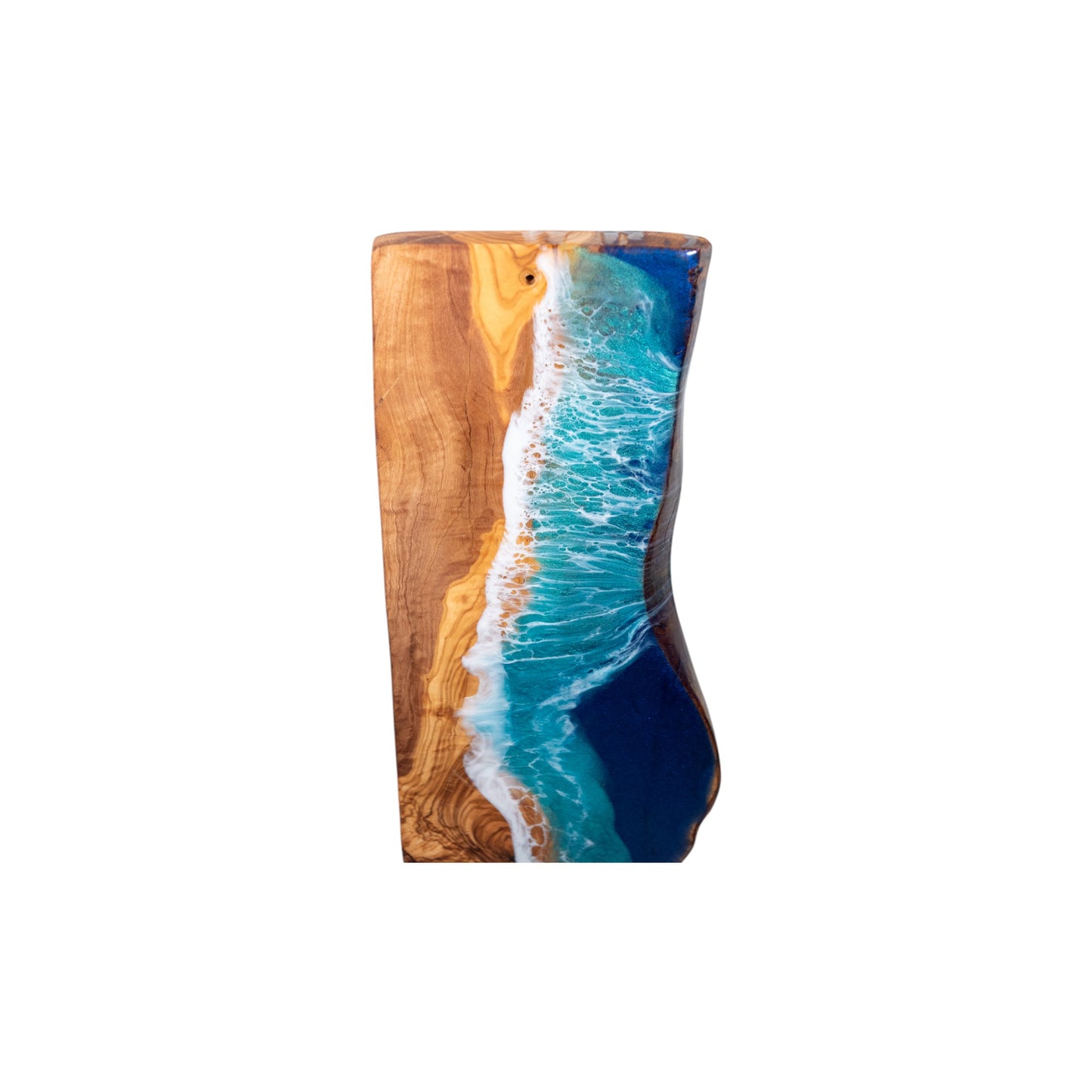 Handcrafted Ocean Wave Olive Wood Charcuterie Board - Serving Platter