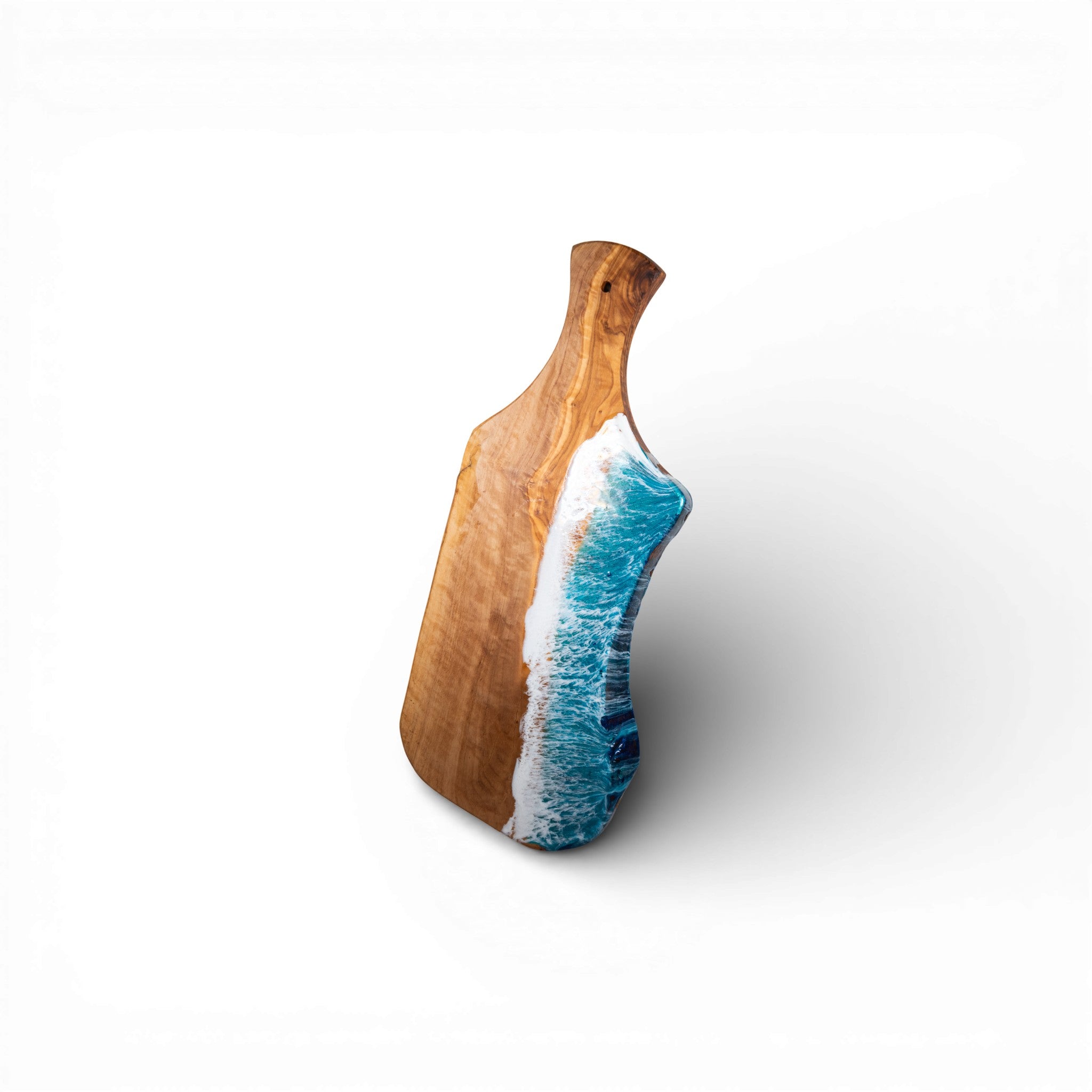 Handcrafted Ocean Wave Olive Wood Charcuterie Board - Serving Platter