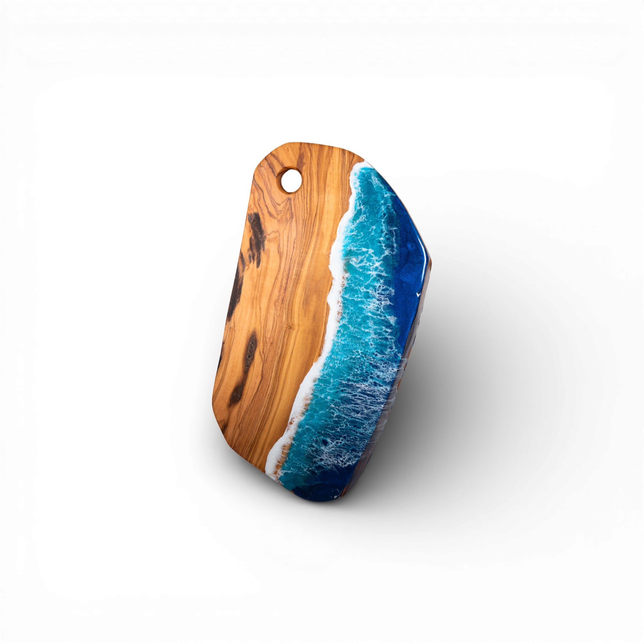 Handcrafted Ocean Wave Olive Wood Charcuterie Board - Serving Platter