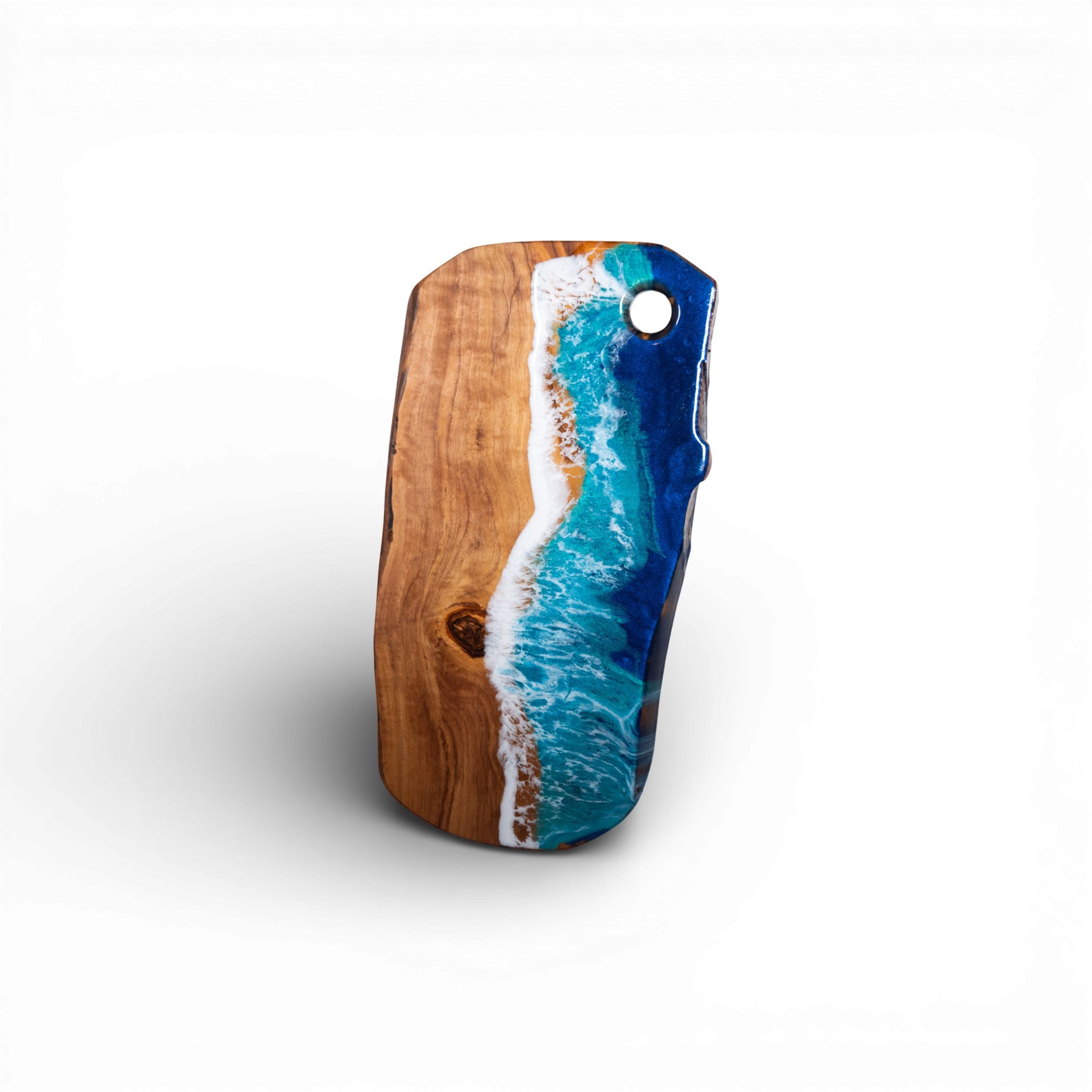 Handcrafted Ocean Wave Olive Wood Charcuterie Board - Serving Platter