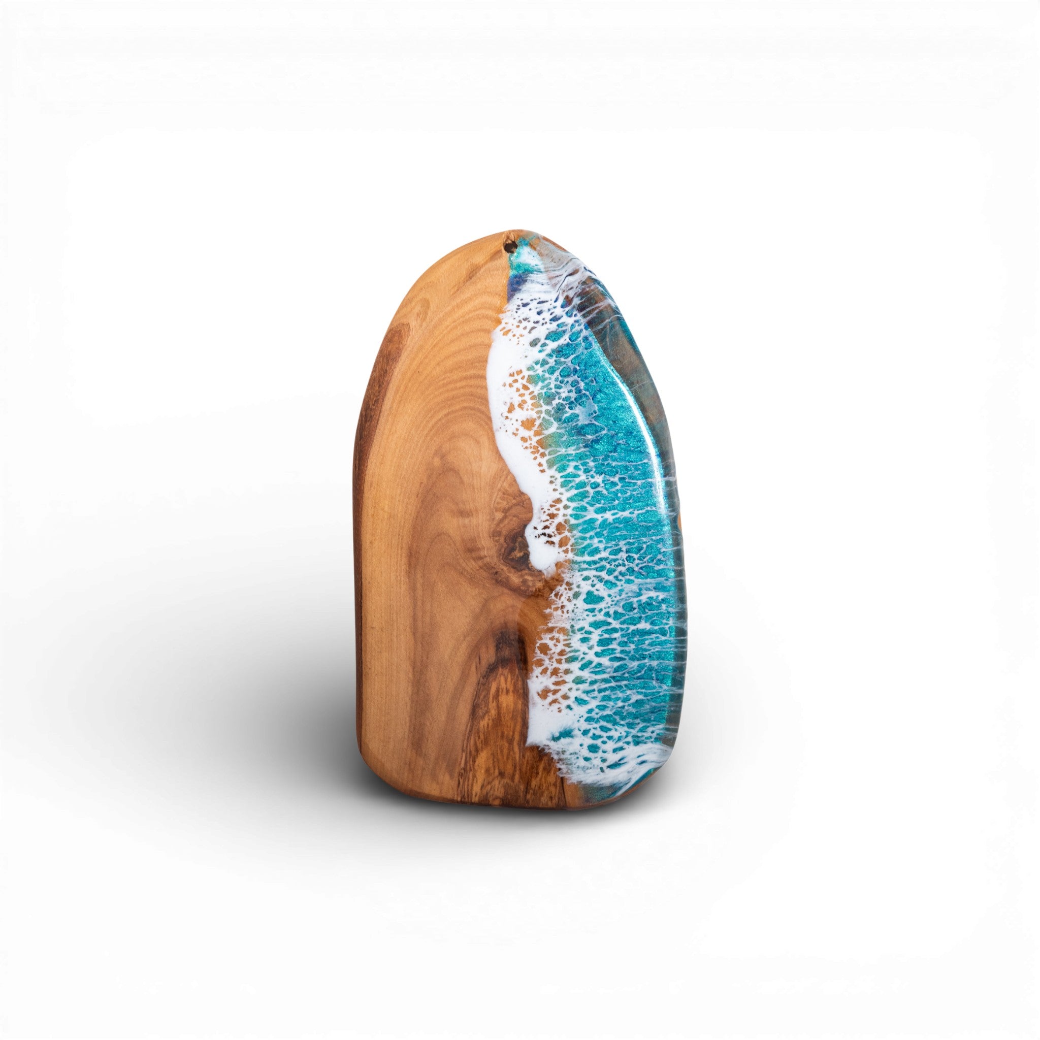 Handcrafted Ocean Wave Olive Wood Charcuterie Board - Serving Platter