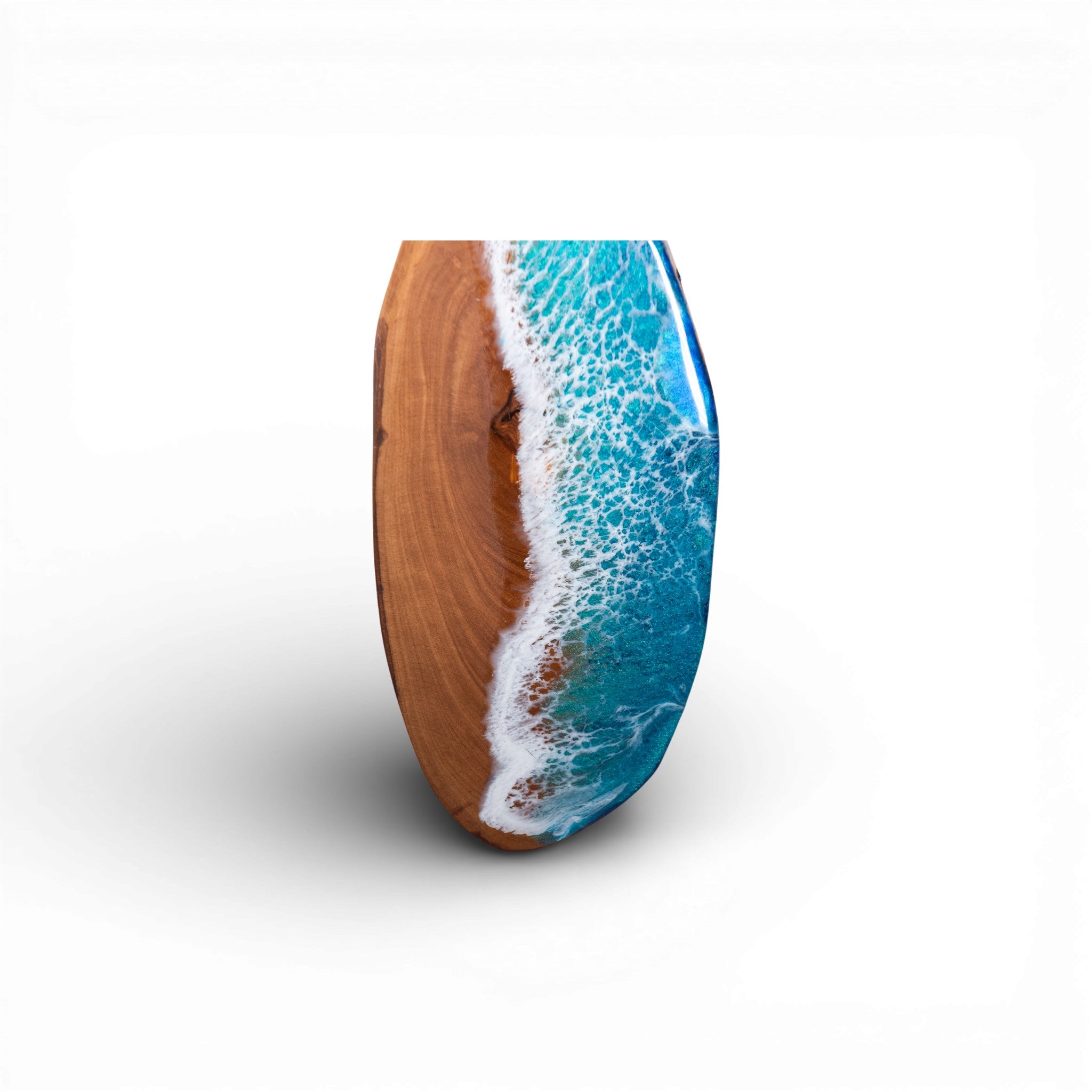 Handcrafted Ocean Wave Olive Wood Charcuterie Board - Serving Platter