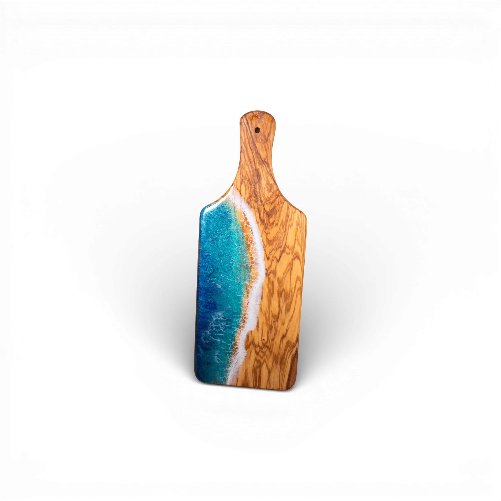 Handcrafted Ocean Wave Olive Wood Charcuterie Board - Serving Platter