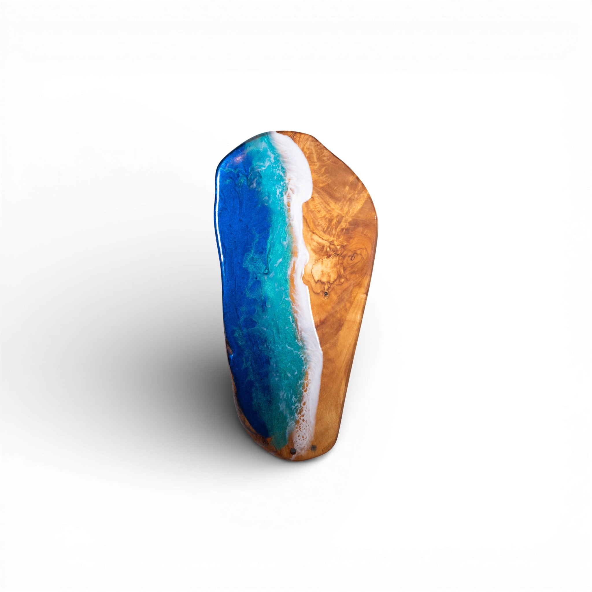 Handcrafted Ocean Wave Olive Wood Charcuterie Board - Serving Platter