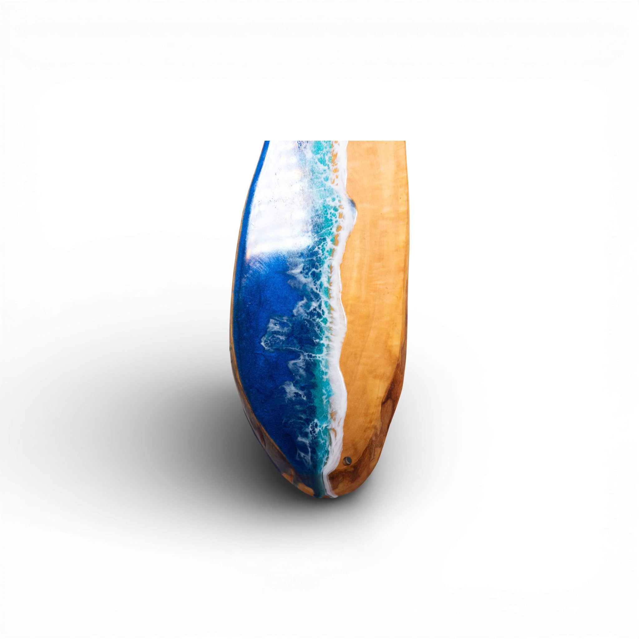 Handcrafted Ocean Wave Olive Wood Charcuterie Board - Serving Platter