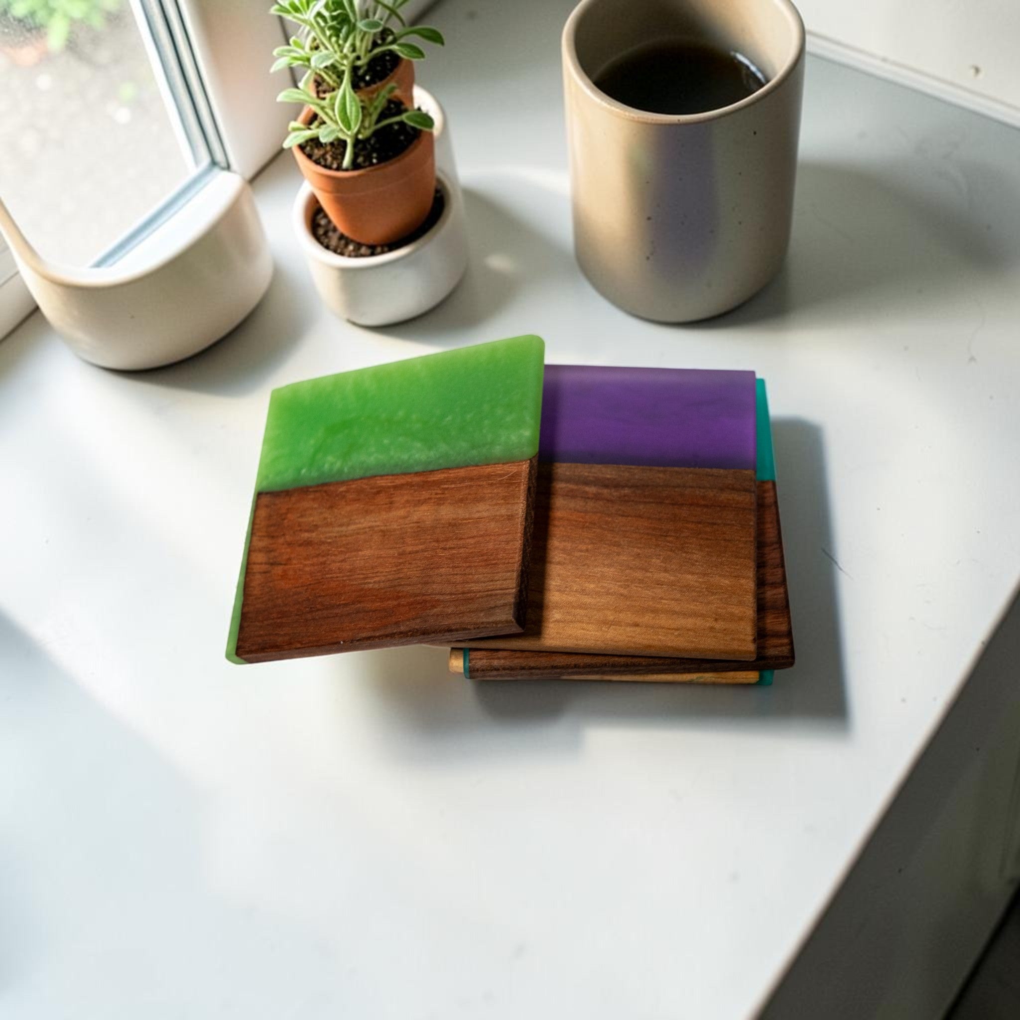 Mix Wood with Mix Epoxy Coaster