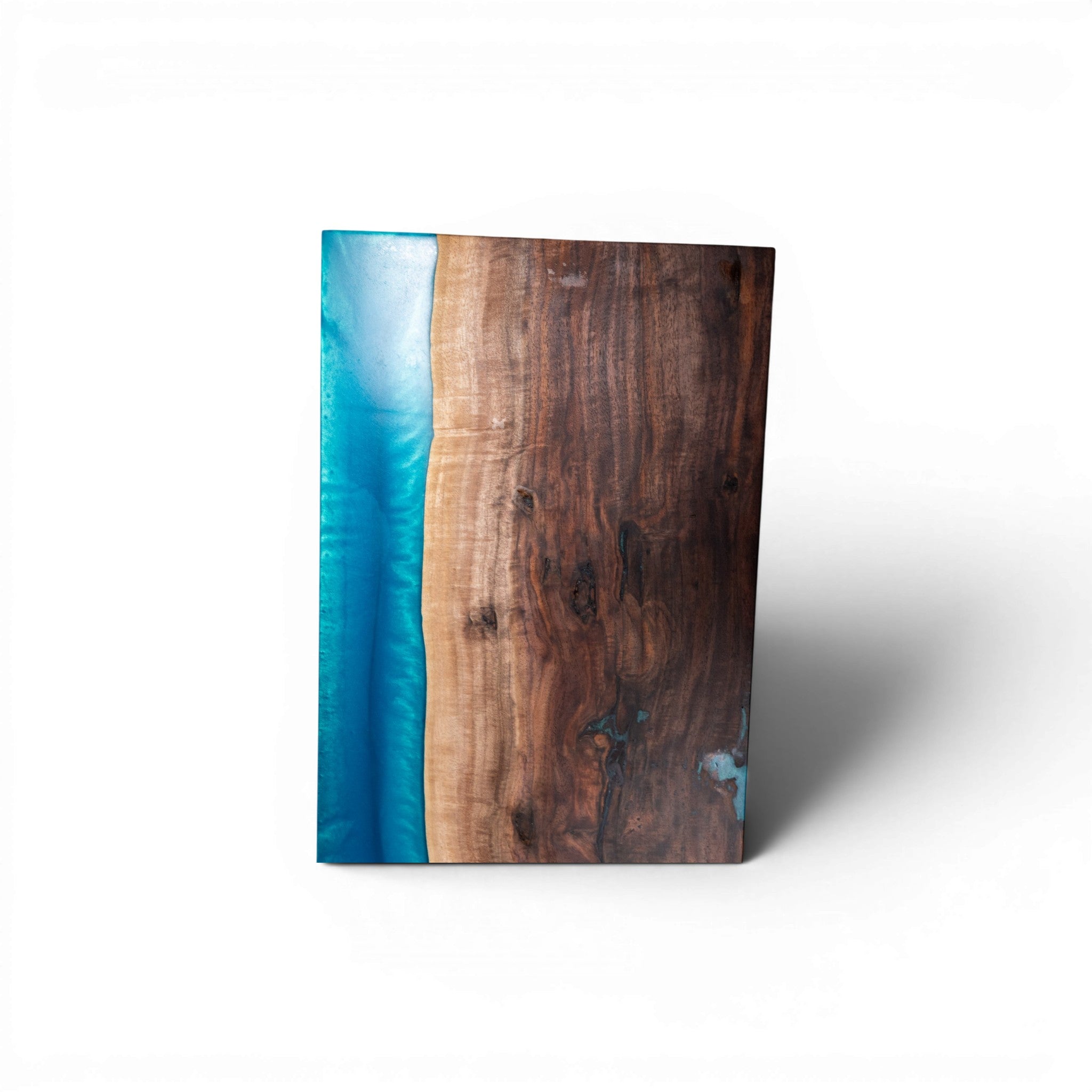 Handcrafted Walnut Wood with Sea Blue Epoxy Charcuterie Board - Serving Platter