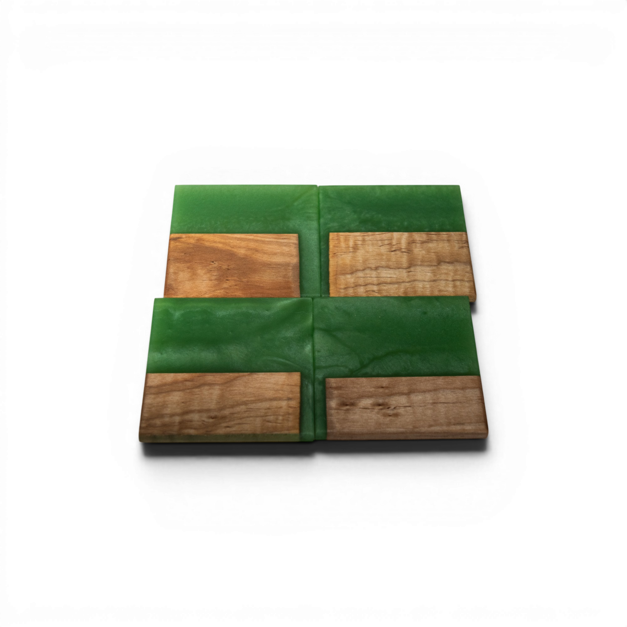 Maple with Jade Epoxy Coaster