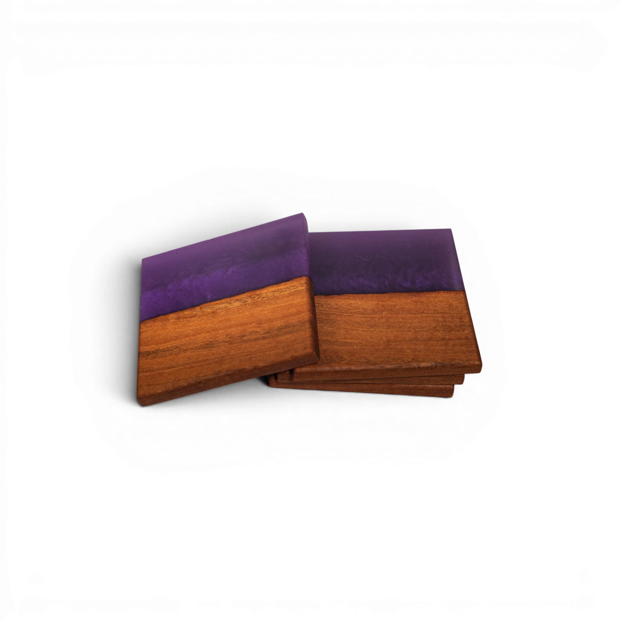 Black Cherry Wood with Purple Epoxy Coaster