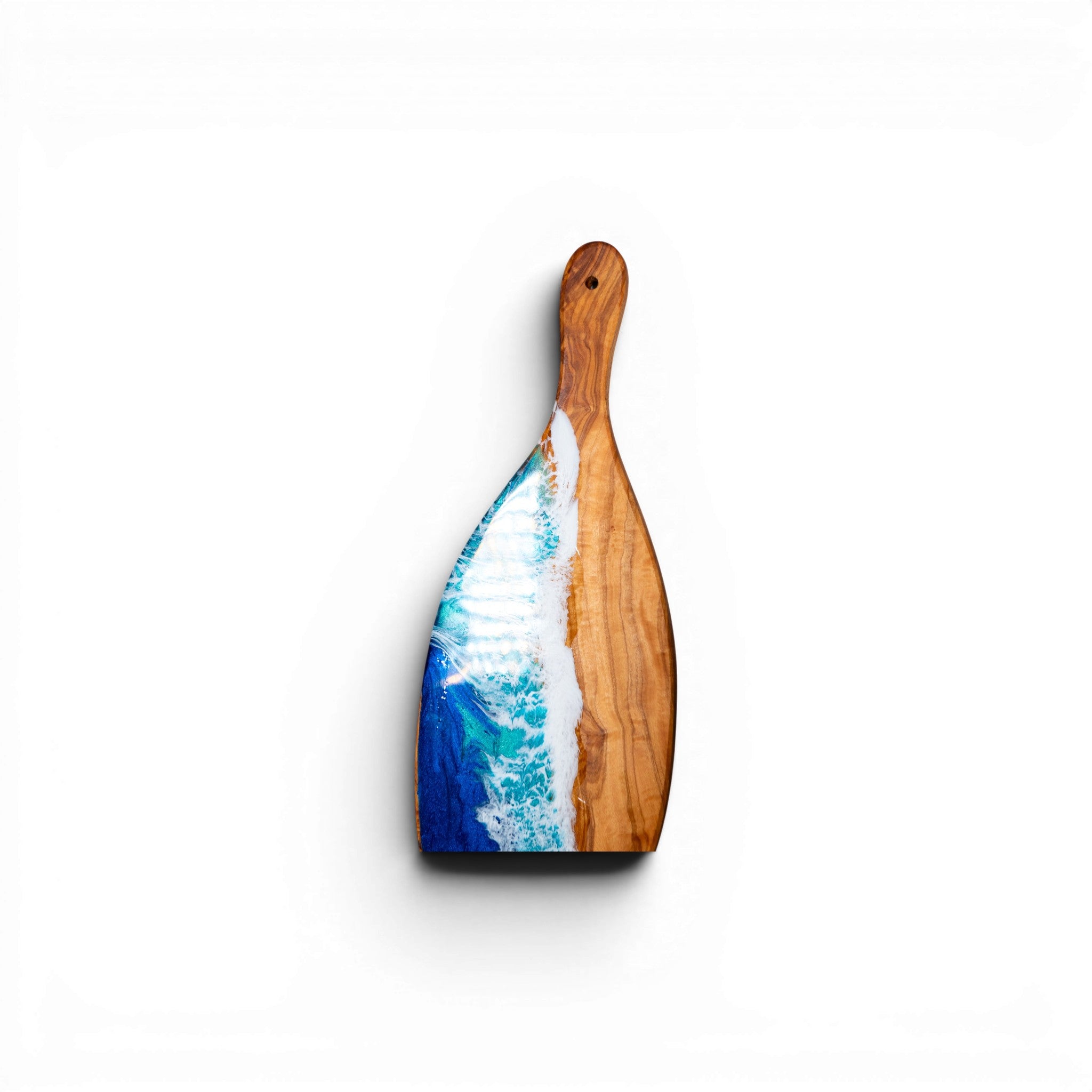 Handcrafted Ocean Wave Olive Wood Charcuterie Board - Serving Platter