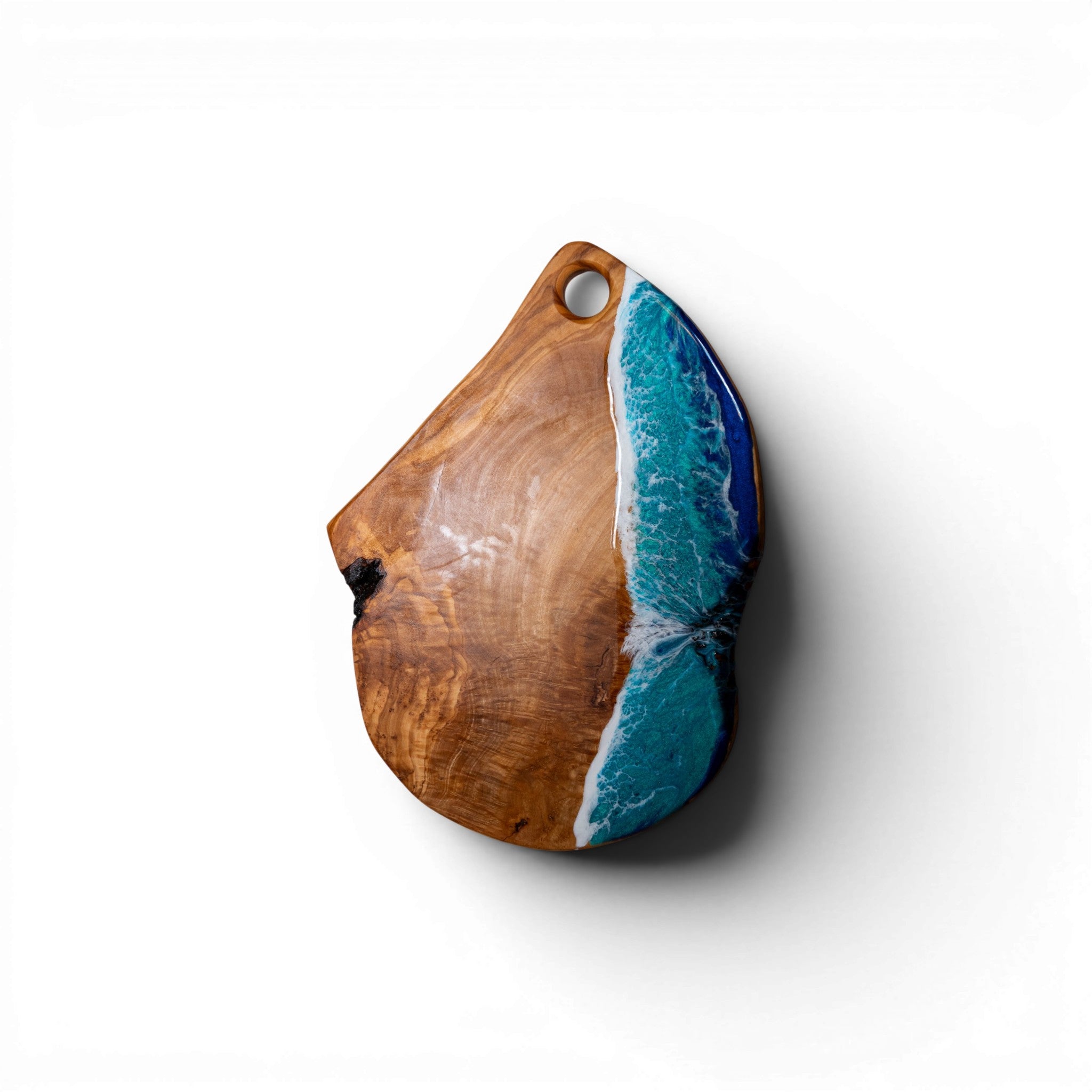 Handcrafted Ocean Wave Olive Wood Charcuterie Board- Serving Platter