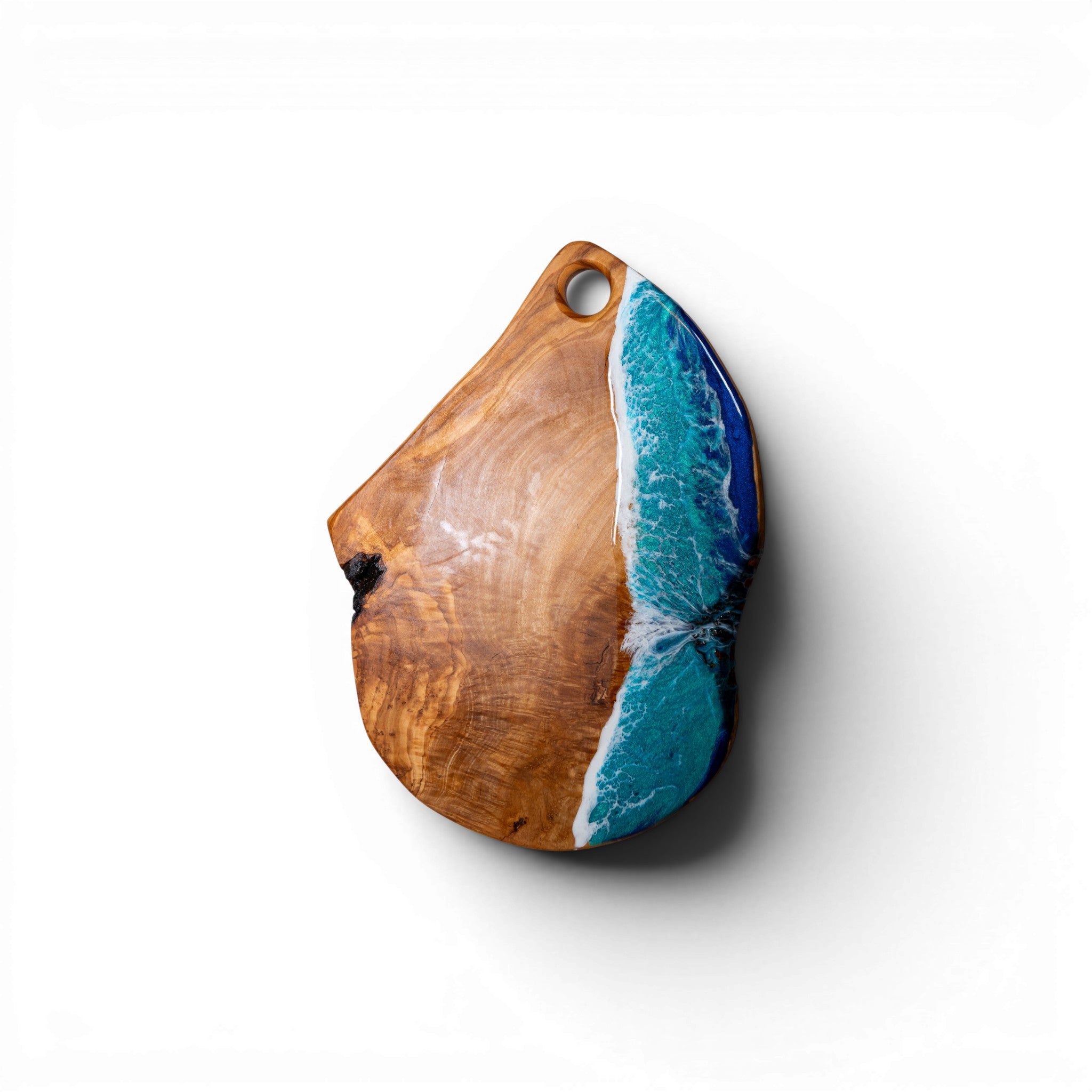 Handcrafted Ocean Wave Olive Wood Charcuterie Board- Serving Platter