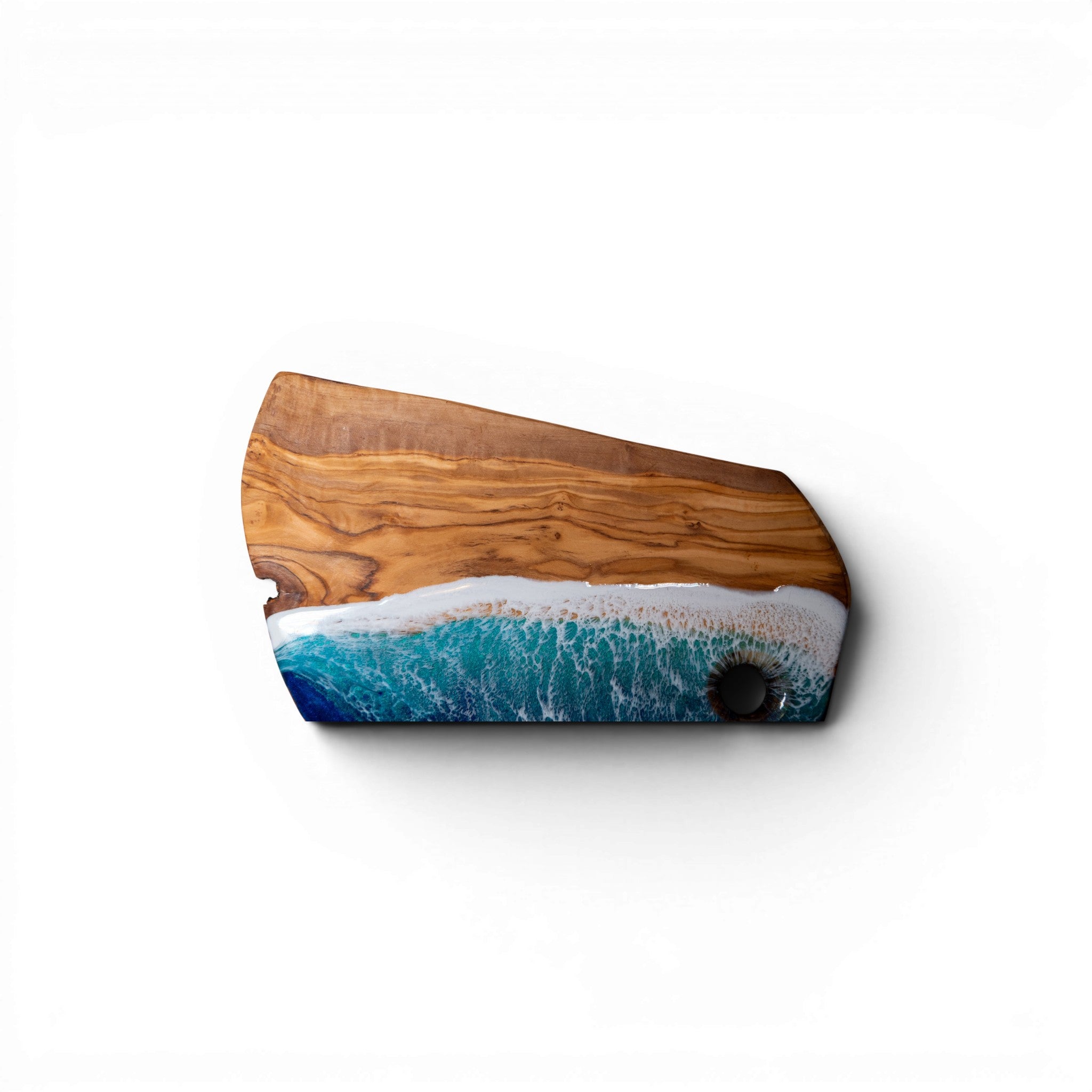 Handcrafted Ocean Wave Olive Wood Charcuterie Board- Serving Platter