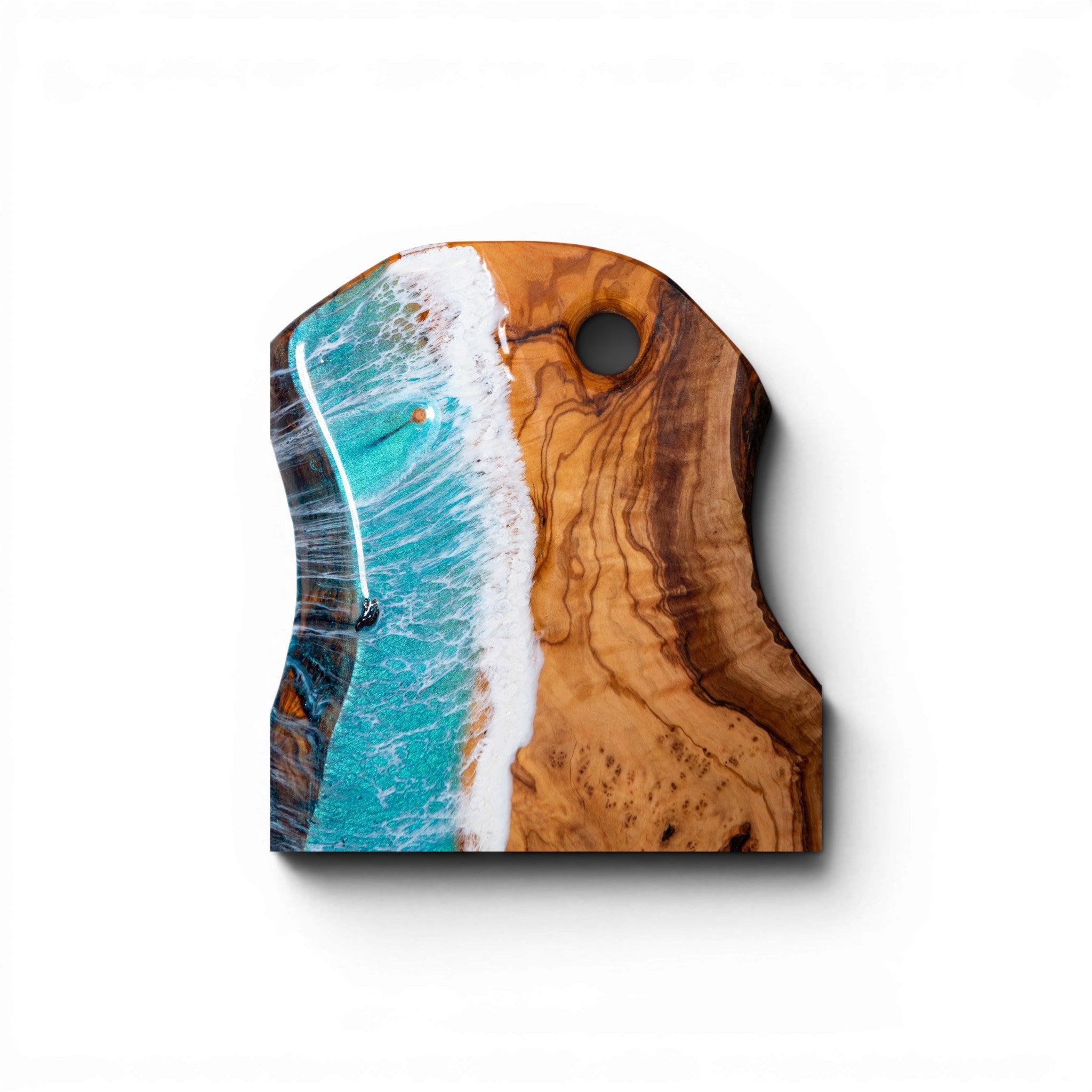 Handcrafted Ocean Wave Olive Wood Charcuterie Board- Serving Platter