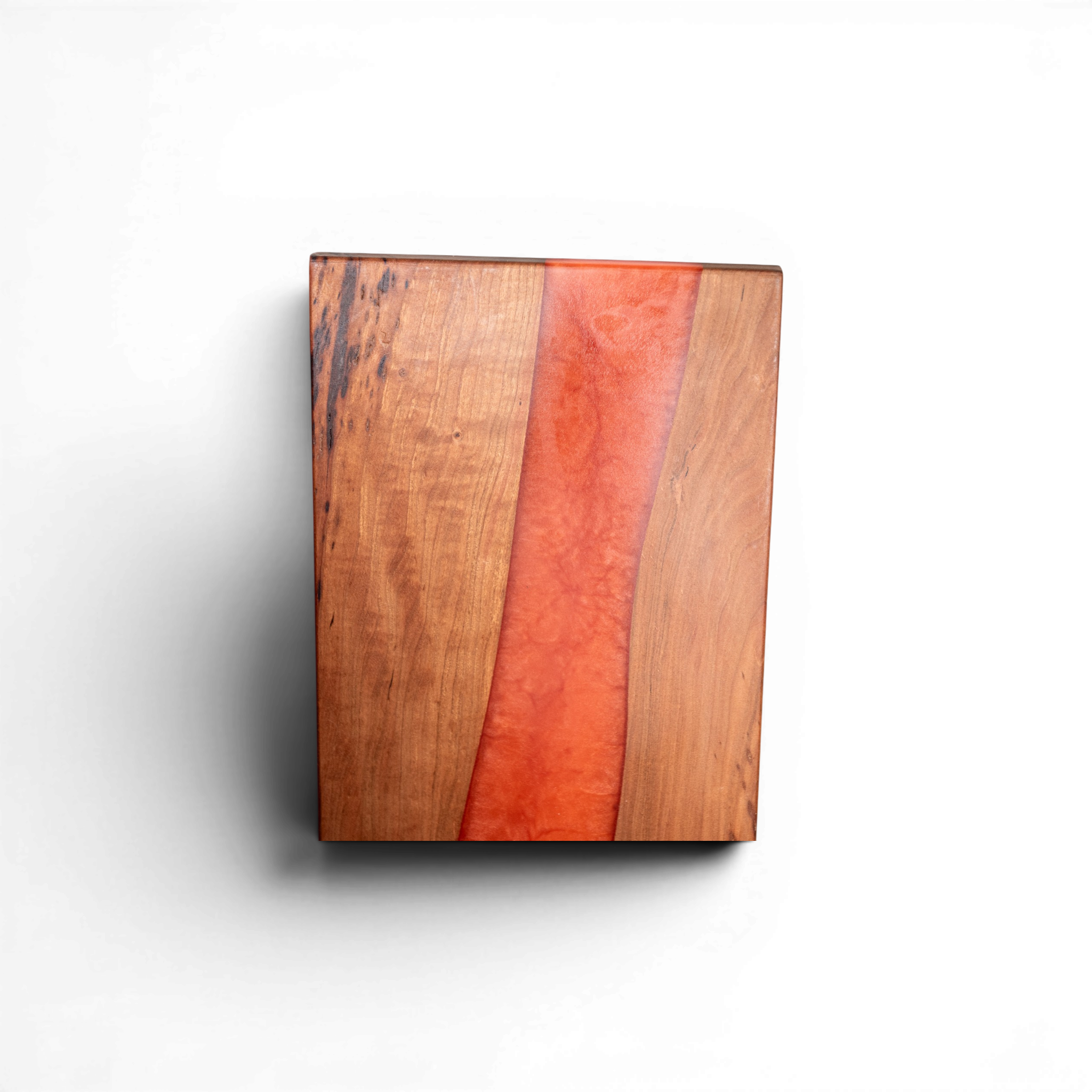 Handcrafted Cherry Wood with Orange Epoxy Charcuterie Board - Serving Platter