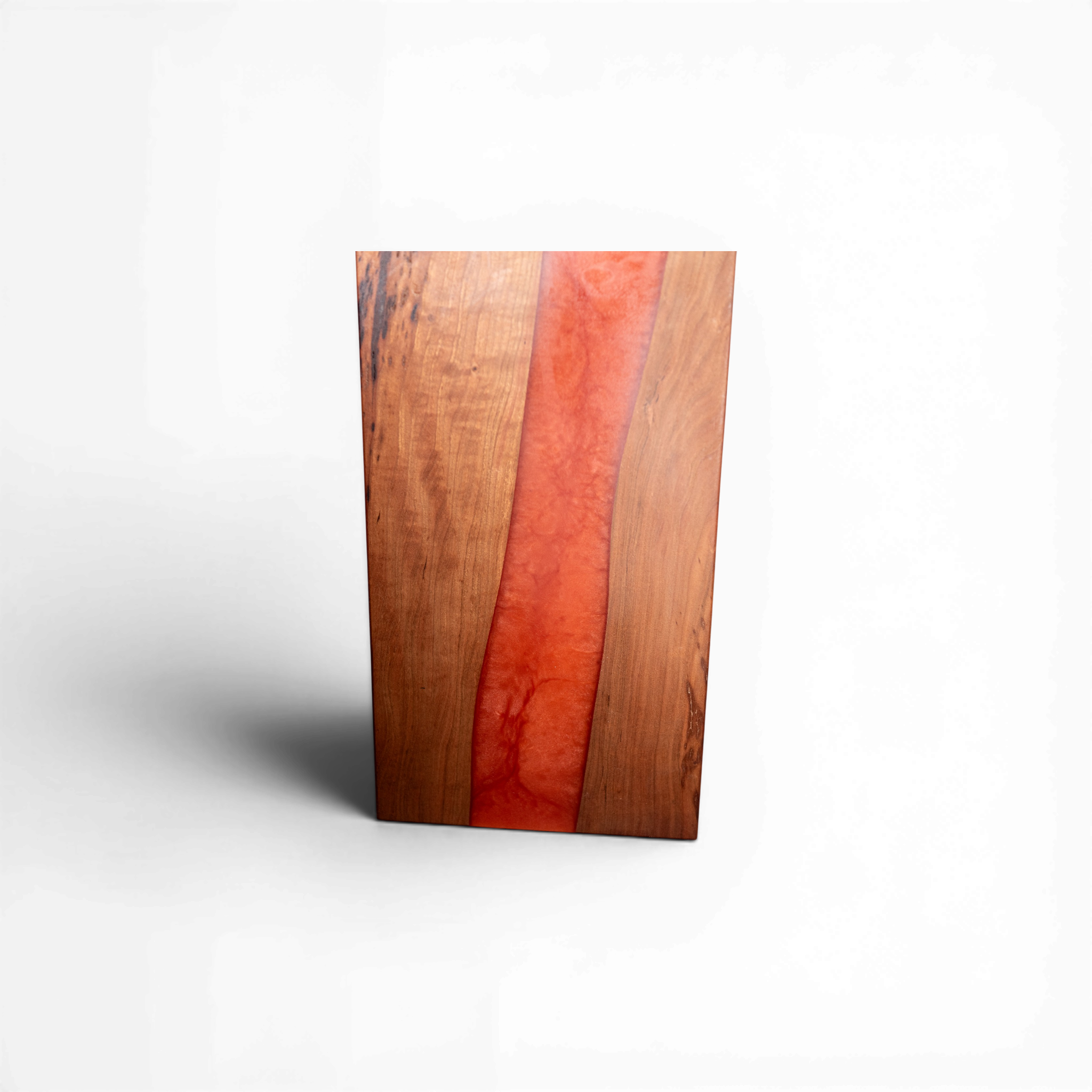 Handcrafted Cherry Wood with Orange Epoxy Charcuterie Board - Serving Platter