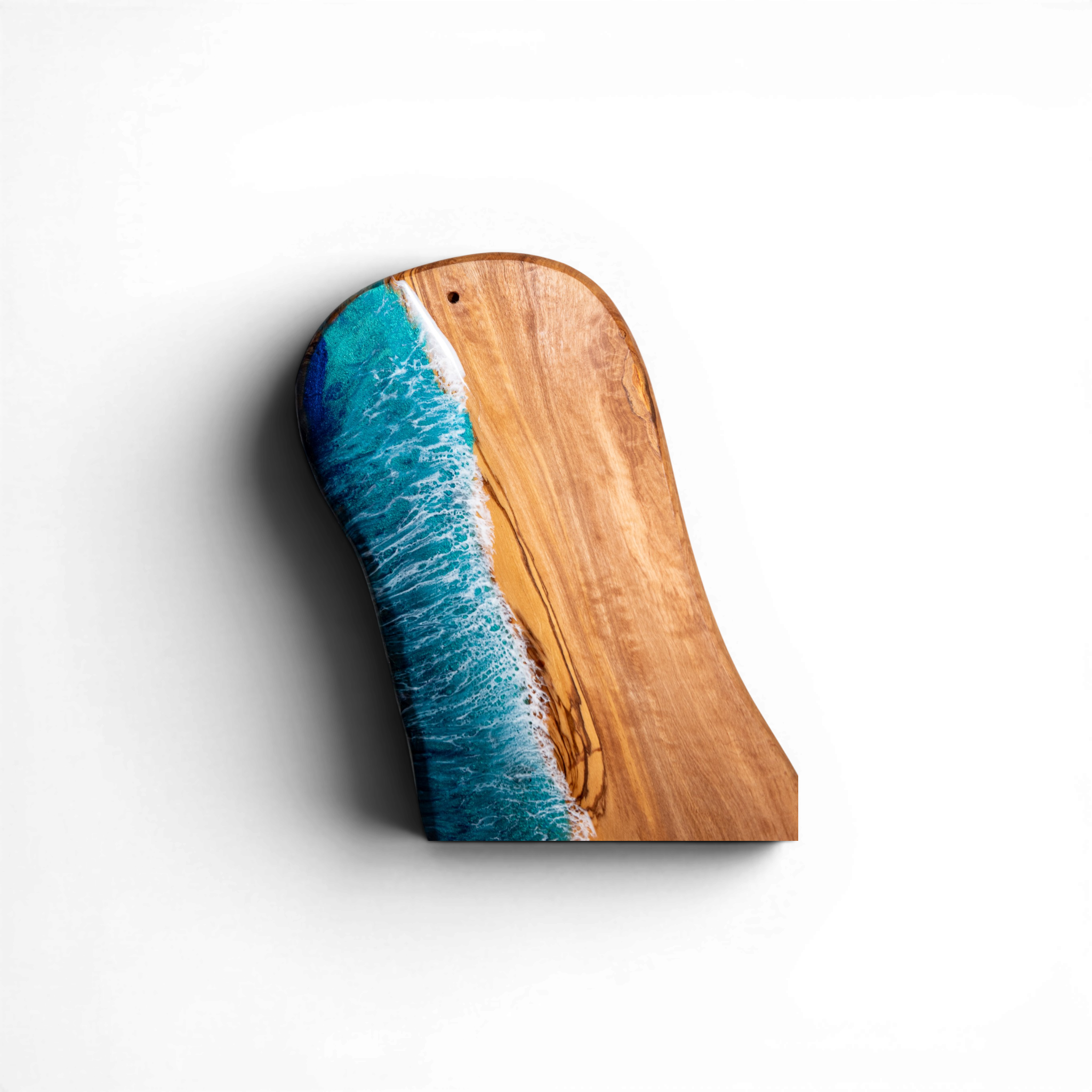 Handcrafted Ocean Wave Olive Wood Charcuterie Board - Serving Platter