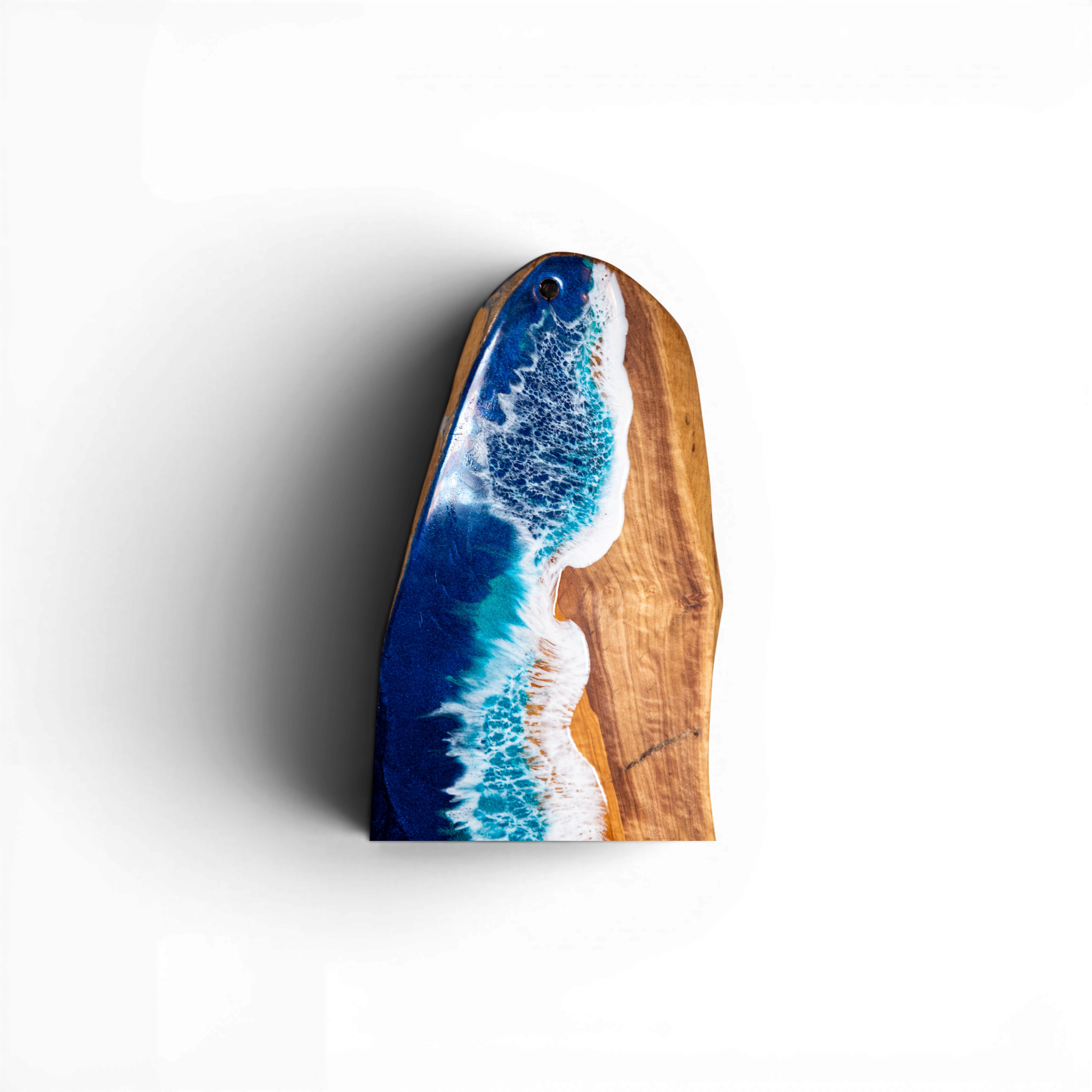Handcrafted Ocean Wave Olive Wood Charcuterie Board - Serving Platter