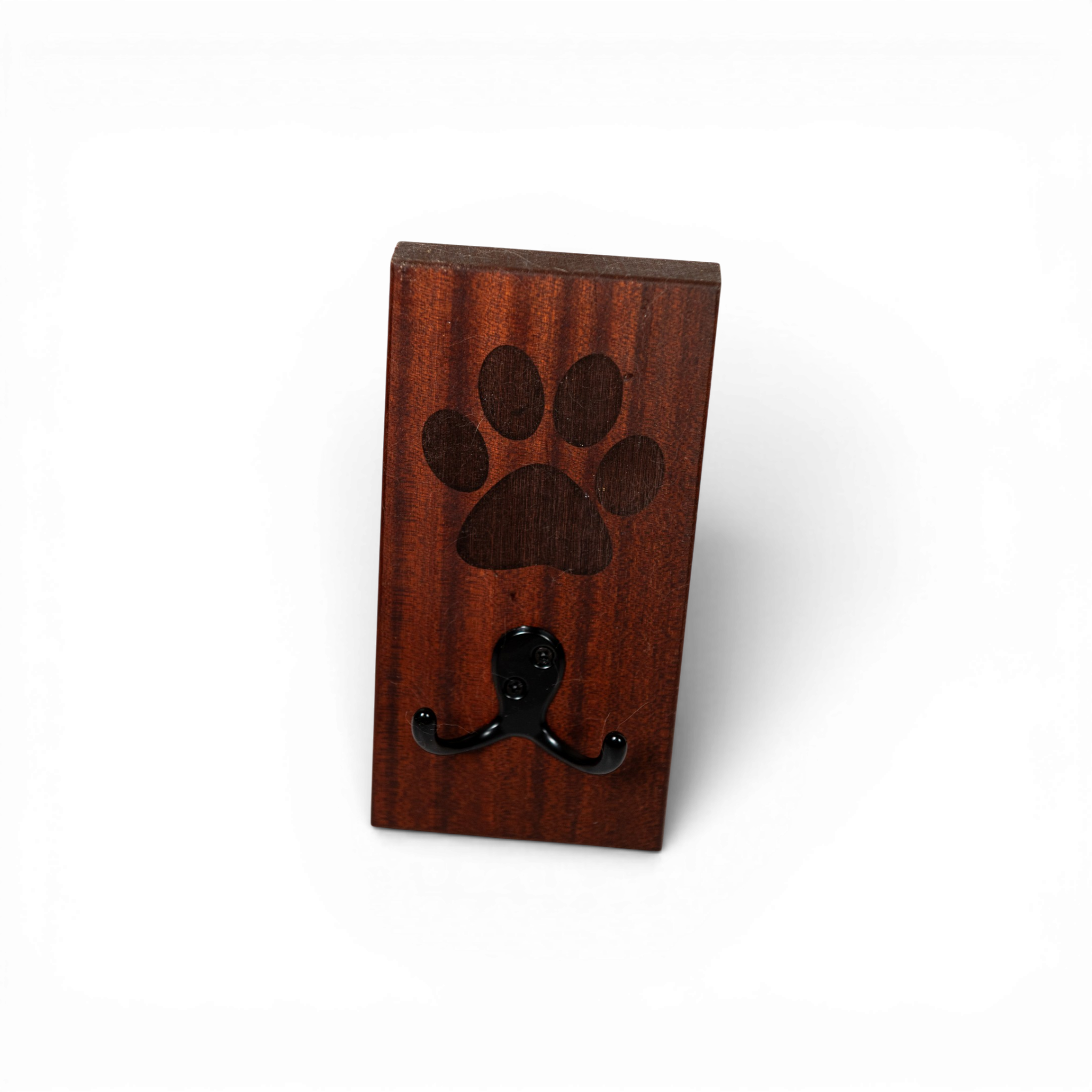 Red Birch Wall Mount Dog Paw Leash Holder