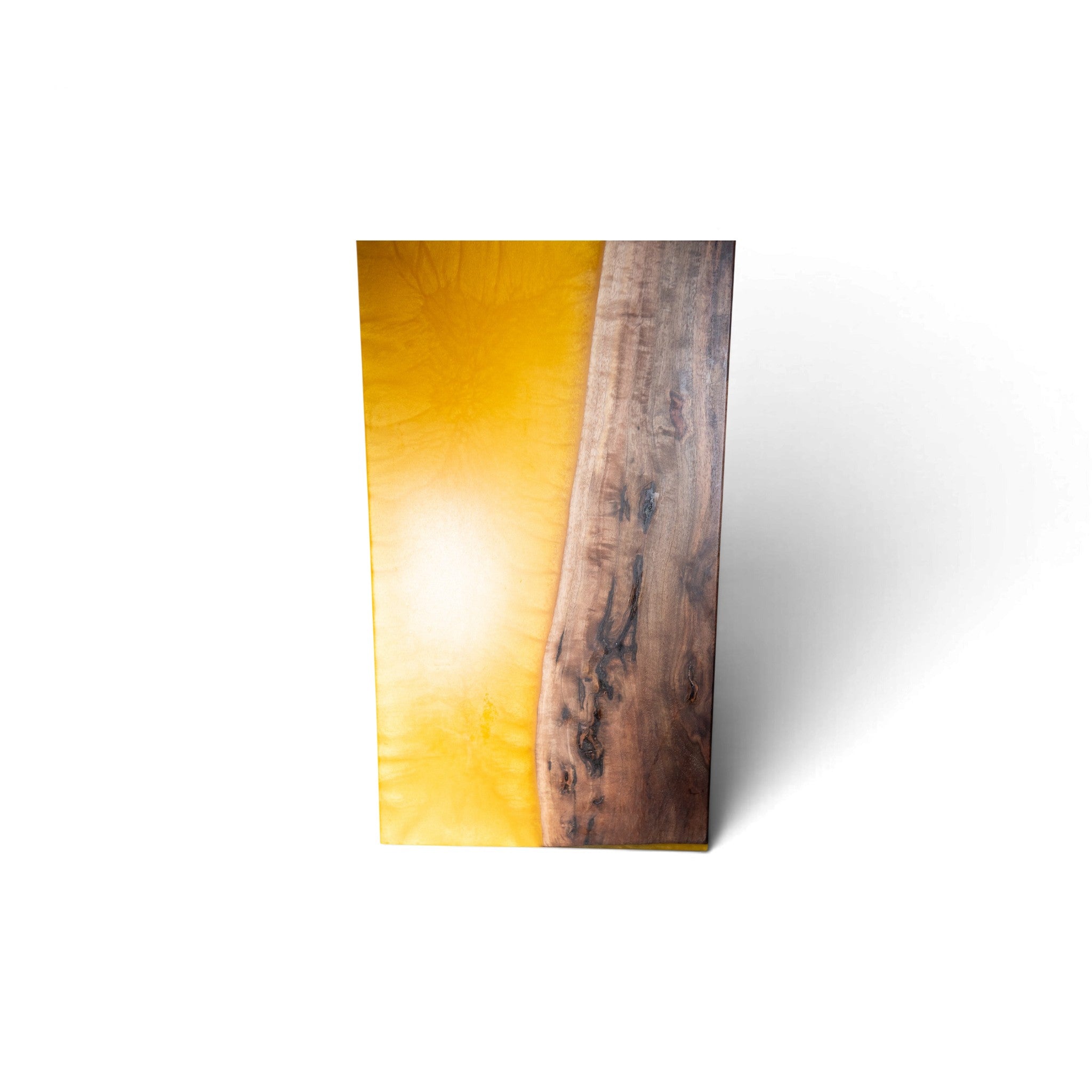 Black Walnut Wood with Yellow Epoxy Charcuterie Board - Serving Platter