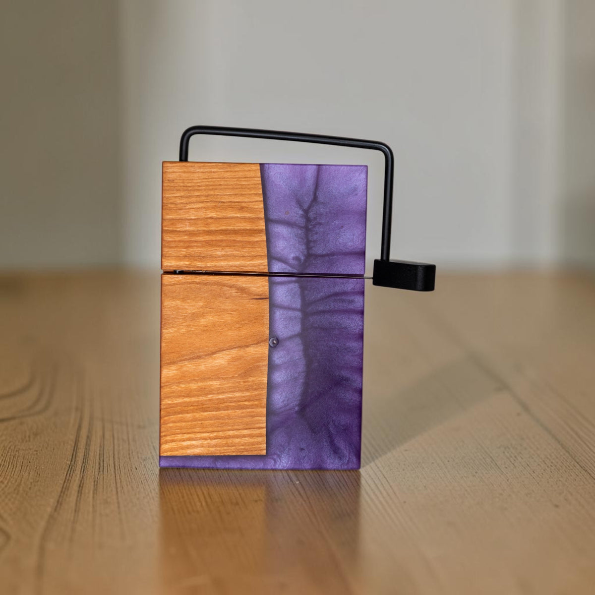 Cherry Wood Purple Epoxy Cheese Slicer Board
