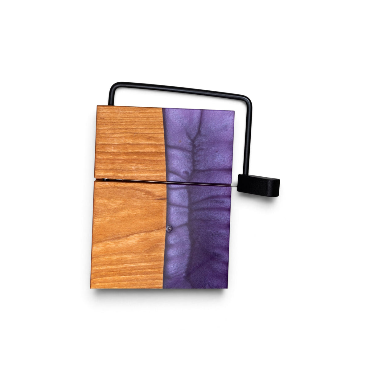Cherry Wood Purple Epoxy Cheese Slicer Board