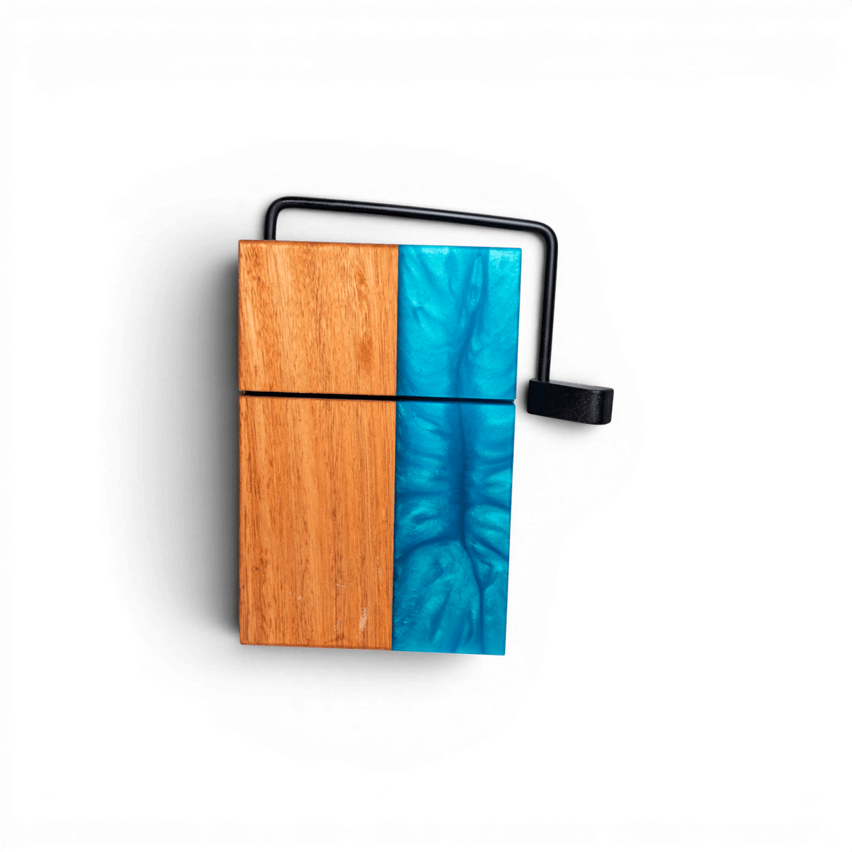 Eucalyptus Wood with Sea Blue Epoxy Cheese Slicer Board