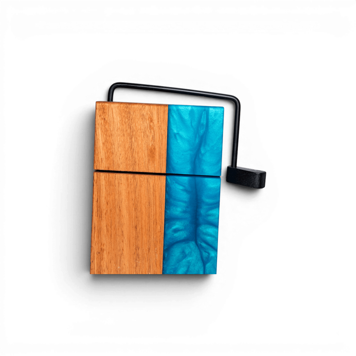 Eucalyptus Wood with Sea Blue Epoxy Cheese Slicer Board
