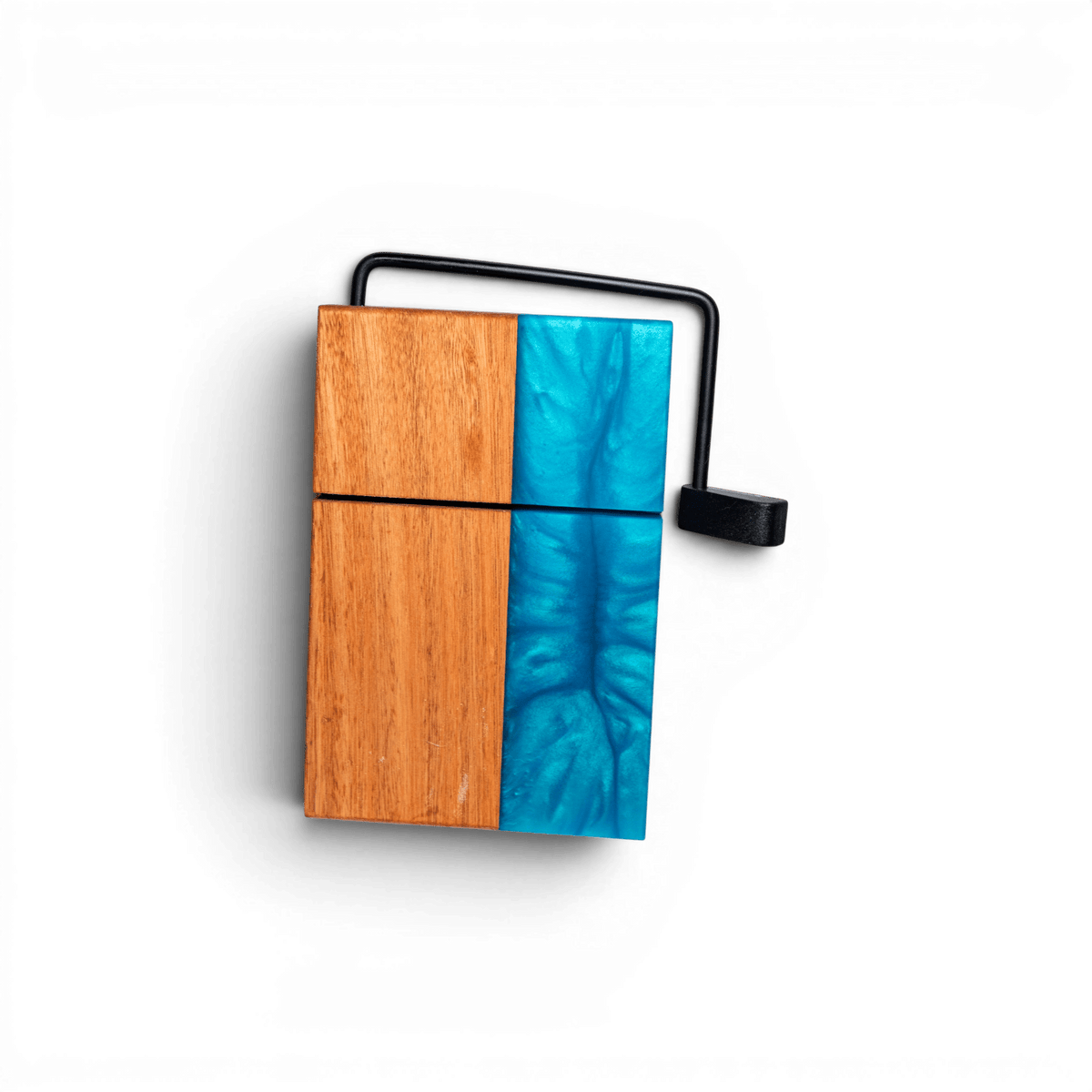 Eucalyptus Wood with Sea Blue Epoxy Cheese Slicer Board