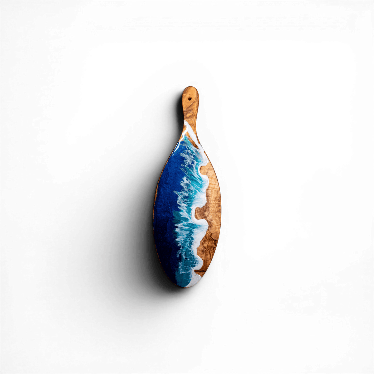 Handcrafted Ocean Wave Olive Wood Charcuterie Board - Serving Platter