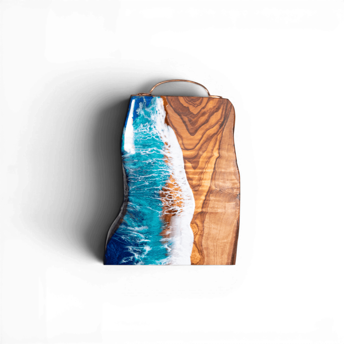 Handcrafted Ocean Wave Olive Wood Charcuterie Board - Serving Platter