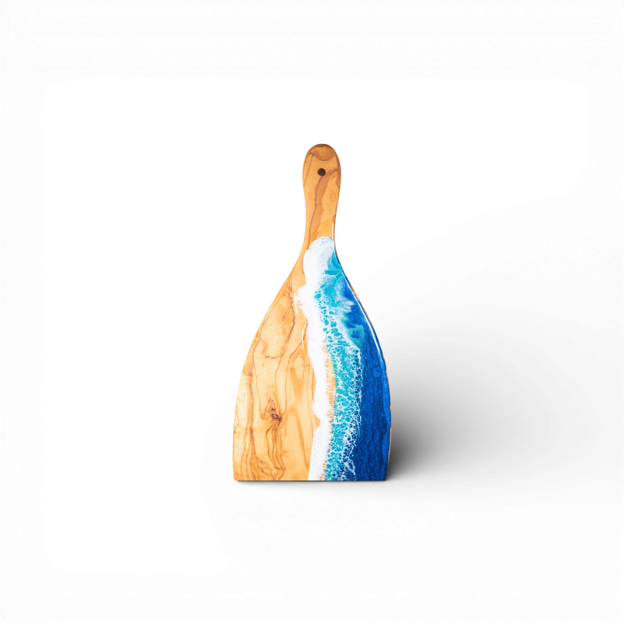 Handcrafted Ocean Wave Olive Wood Charcuterie Board - Serving Platter