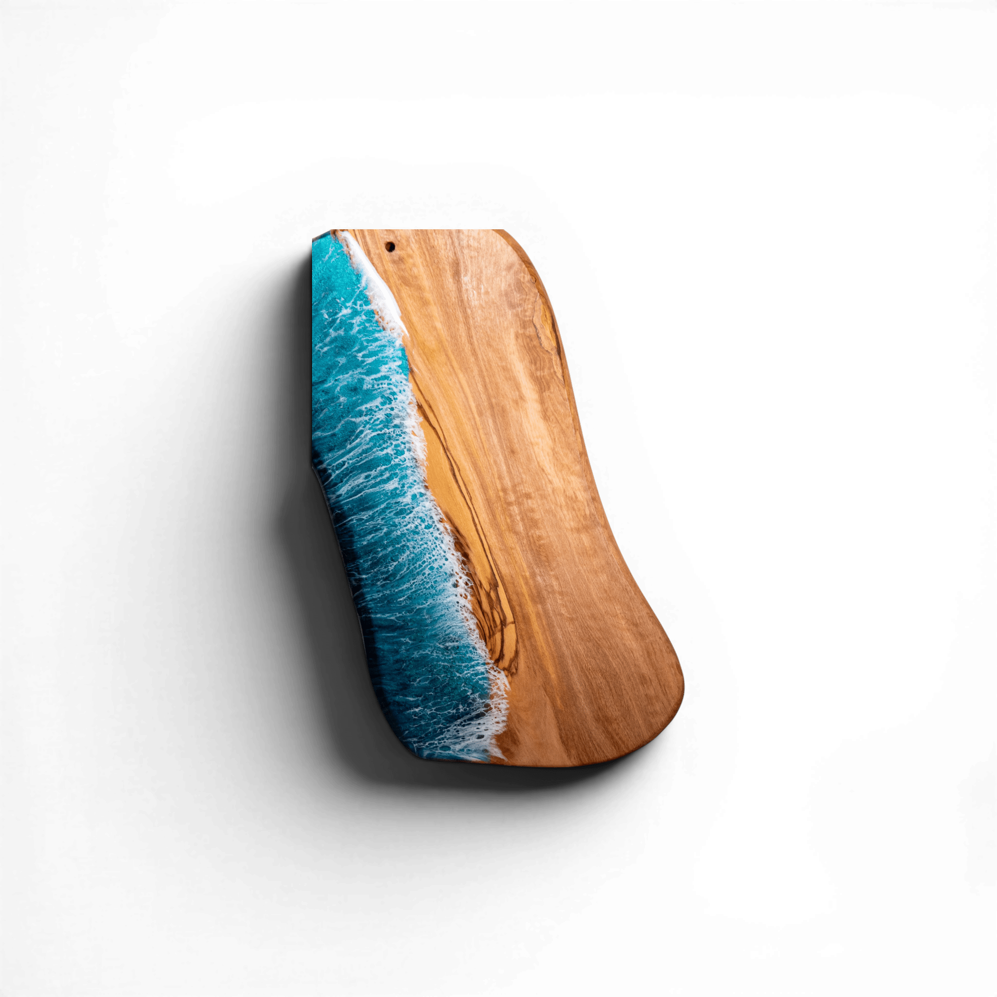Handcrafted Ocean Wave Olive Wood Charcuterie Board - Serving Platter