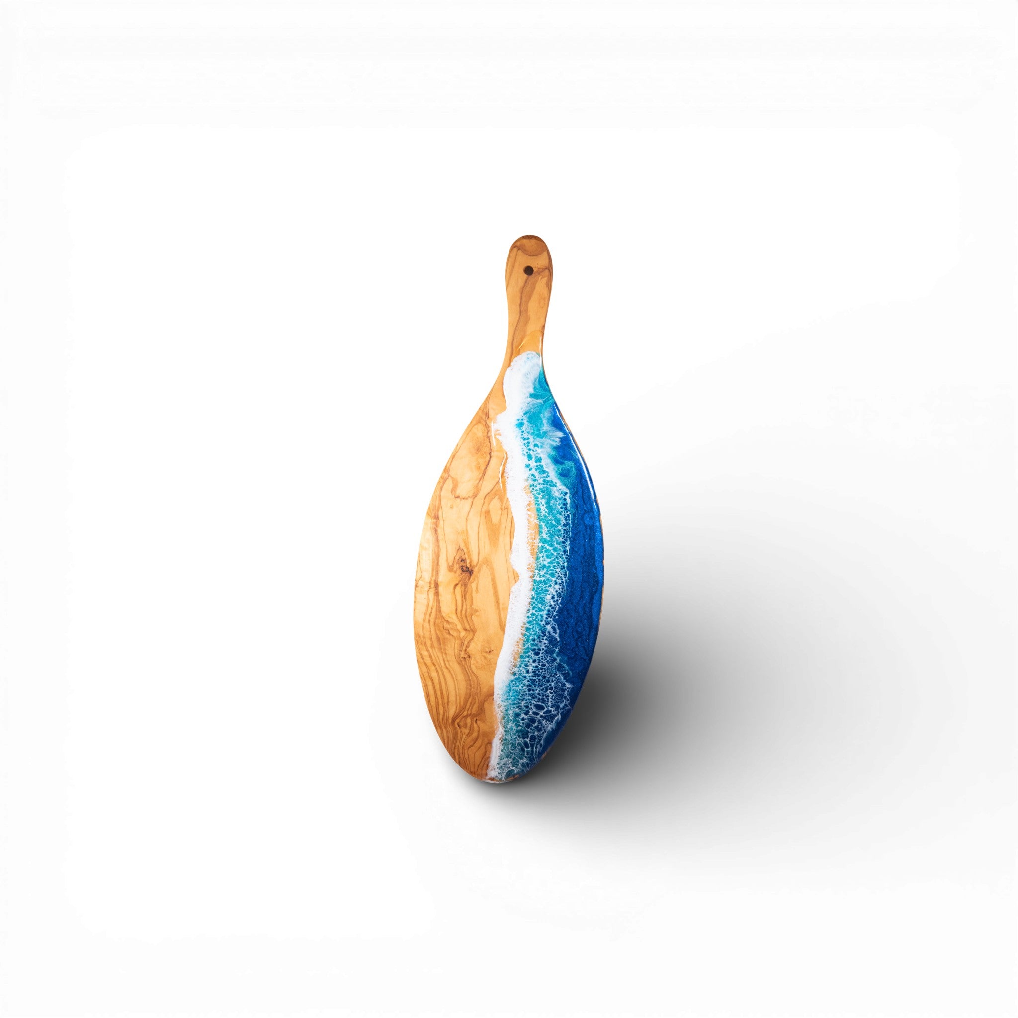 Handcrafted Ocean Wave Olive Wood Charcuterie Board - Serving Platter