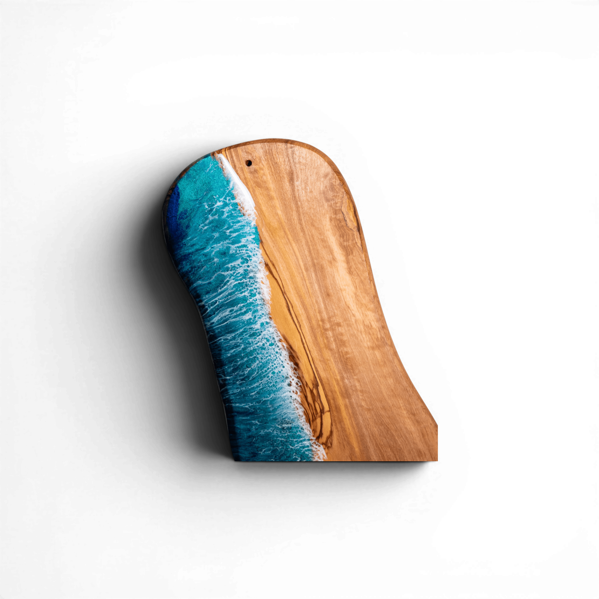 Handcrafted Ocean Wave Olive Wood Charcuterie Board - Serving Platter