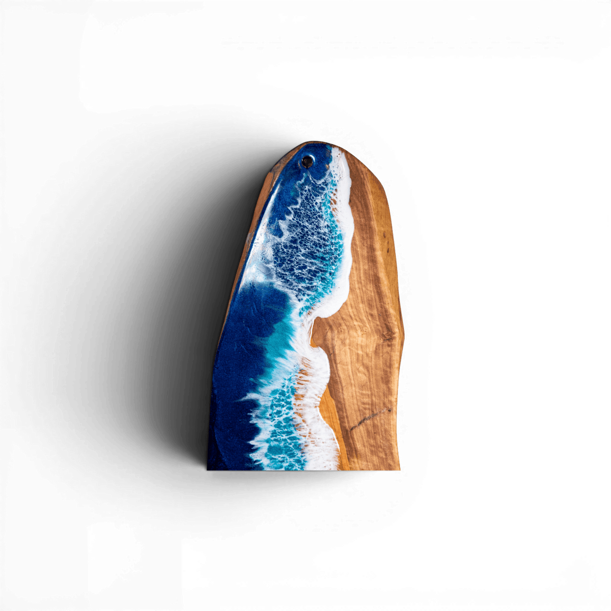 Handcrafted Ocean Wave Olive Wood Charcuterie Board - Serving Platter