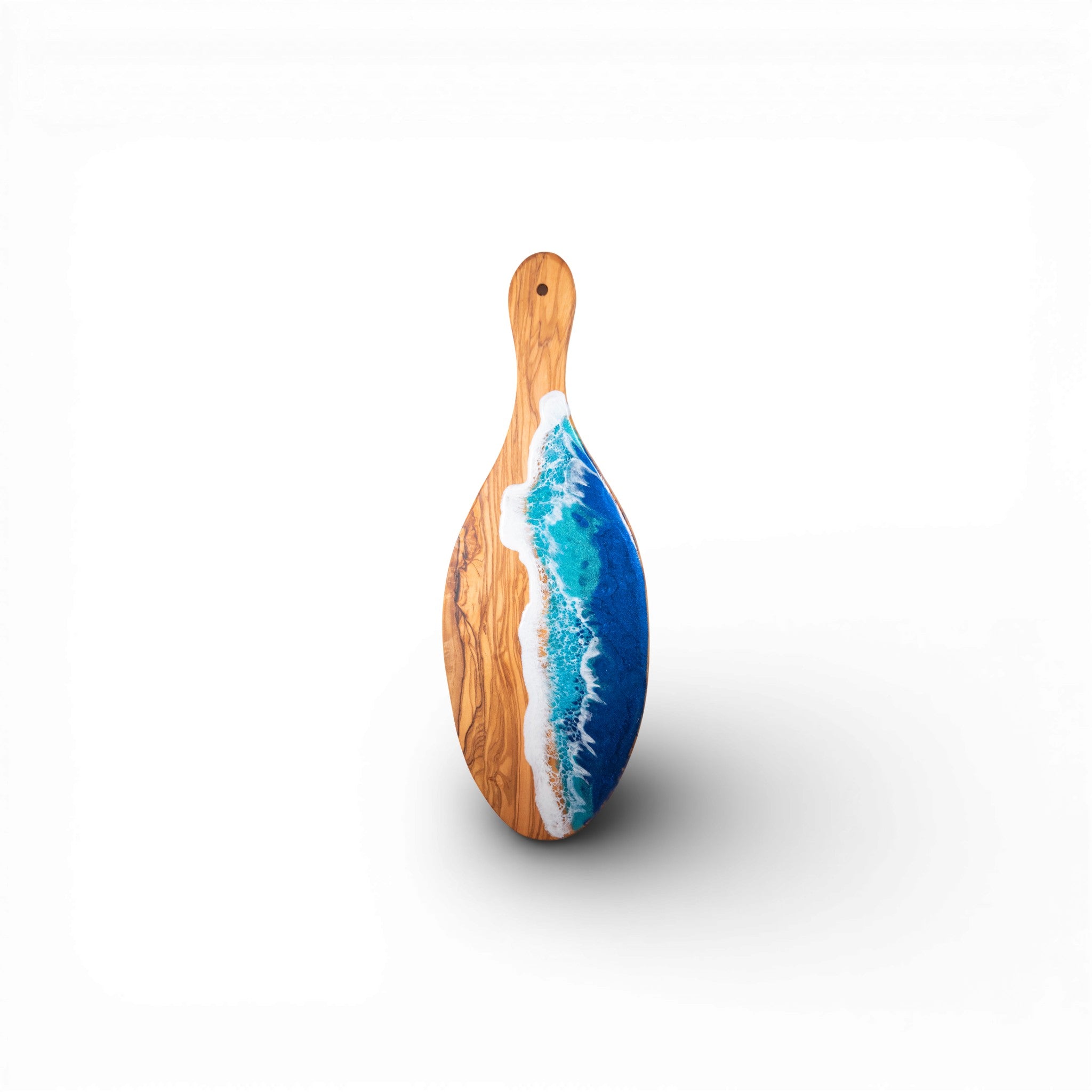 Handcrafted Ocean Wave Olive Wood Charcuterie Board - Serving Platter