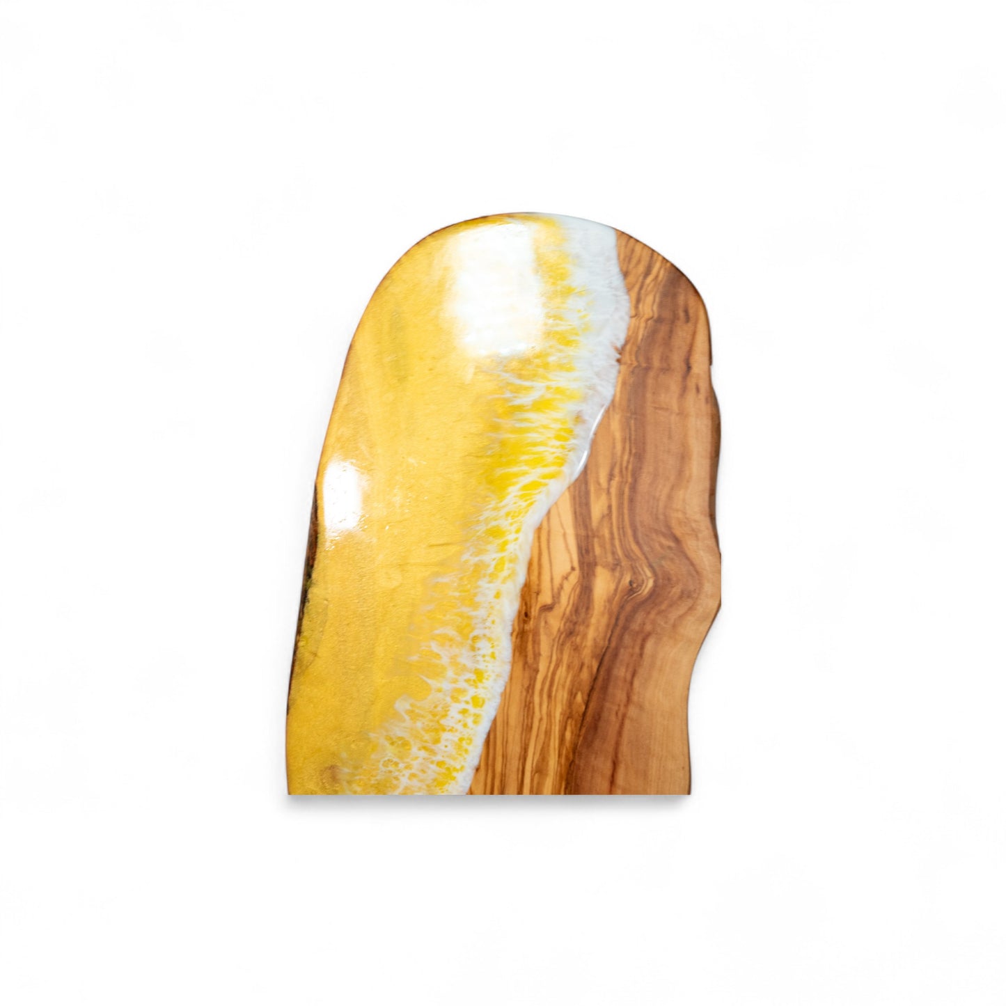 Handcrafted Ocean Wave Olive Wood Charcuterie Board - Serving Platter