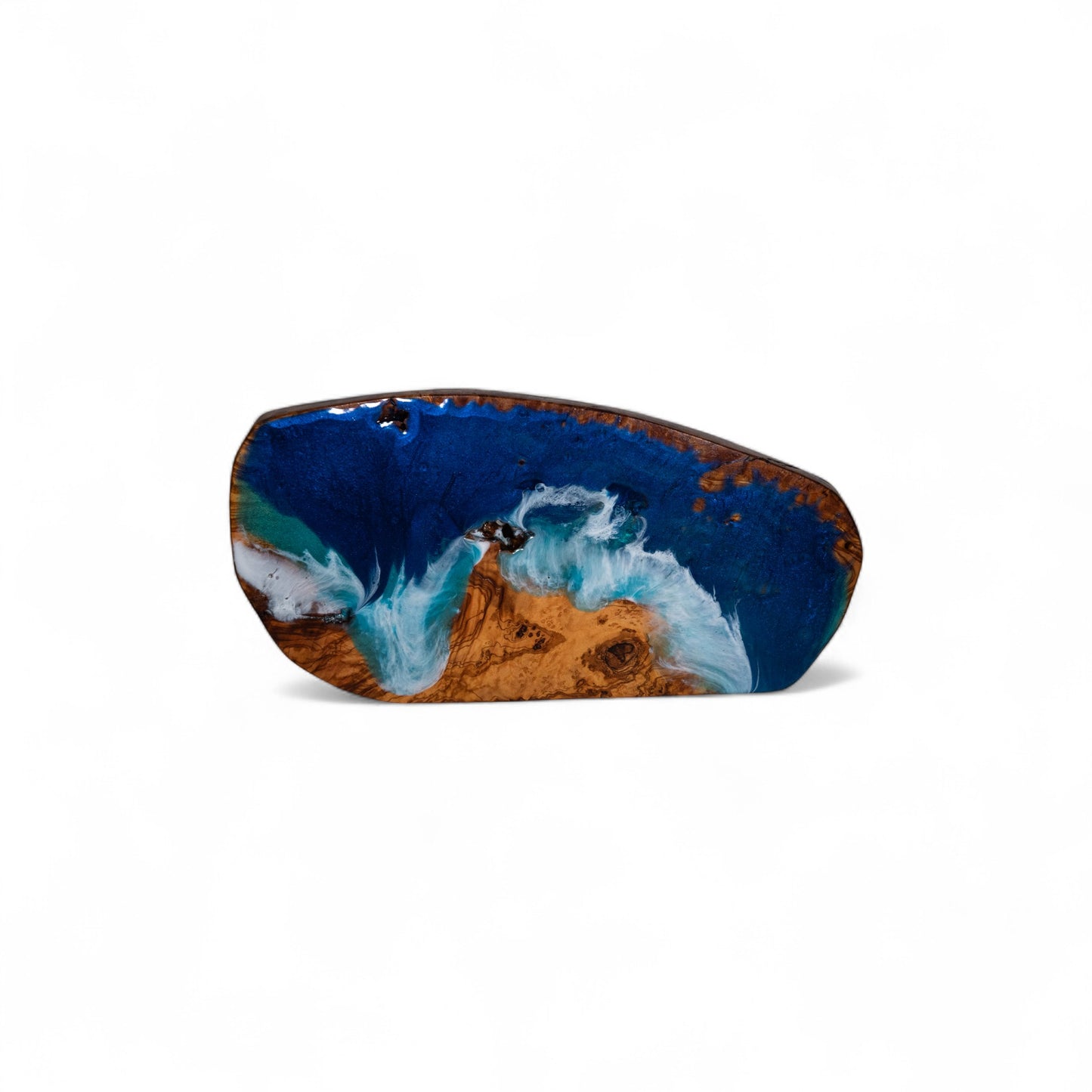Handcrafted Ocean Wave Olive Wood Charcuterie Board - Serving Platter