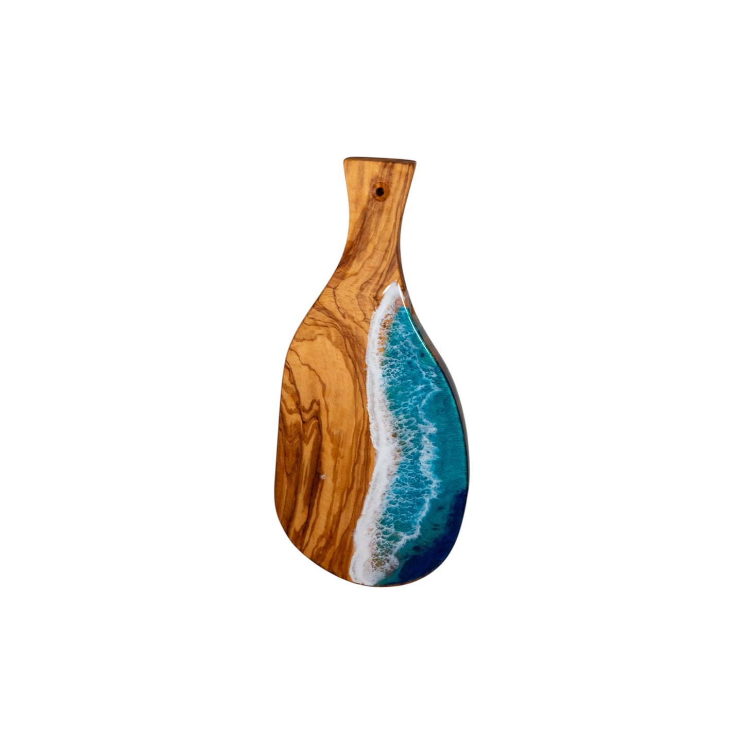 Handcrafted Ocean Wave Olive Wood Charcuterie Board - Serving Platter