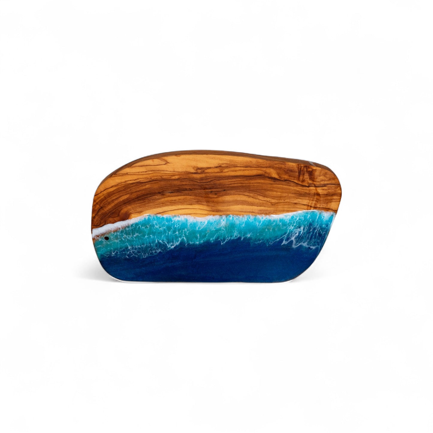 Handcrafted Ocean Wave Olive Wood Charcuterie Board - Serving Platter