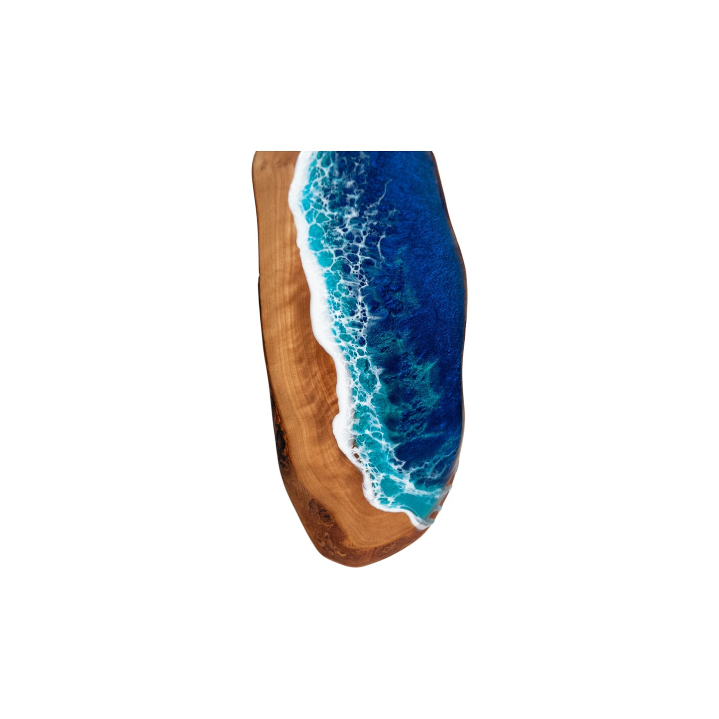 Handcrafted Ocean Wave Olive Wood Charcuterie Board - Serving Platter