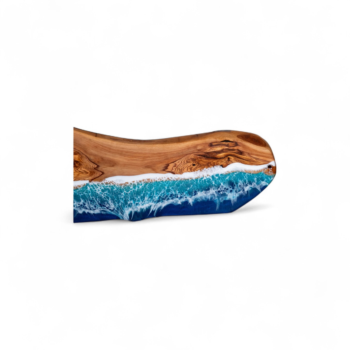 Handcrafted Ocean Wave Olive Wood Charcuterie Board - Serving Platter