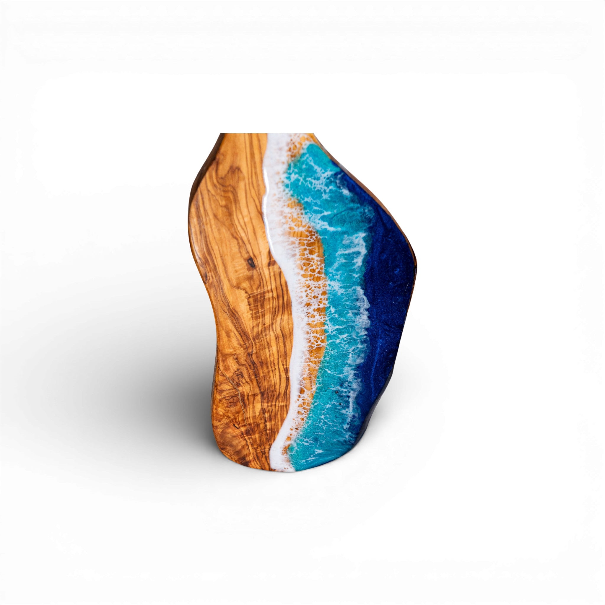 Handcrafted Ocean Wave Olive Wood Charcuterie Board- Serving Platter