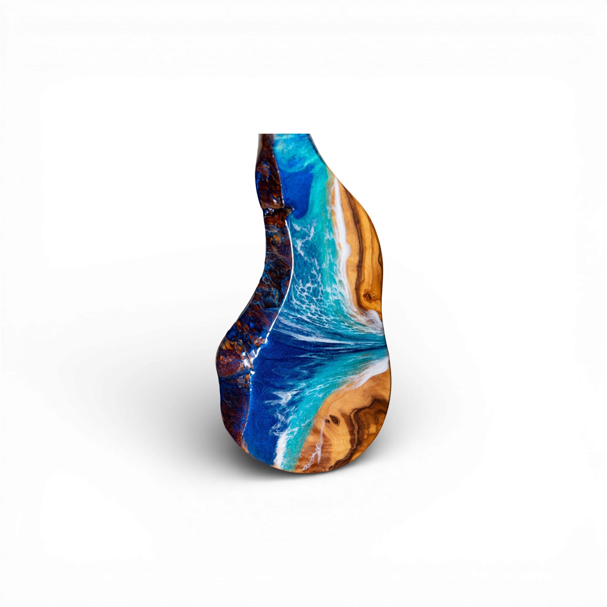 Handcrafted Ocean Wave Olive Wood Charcuterie Board- Serving Platter