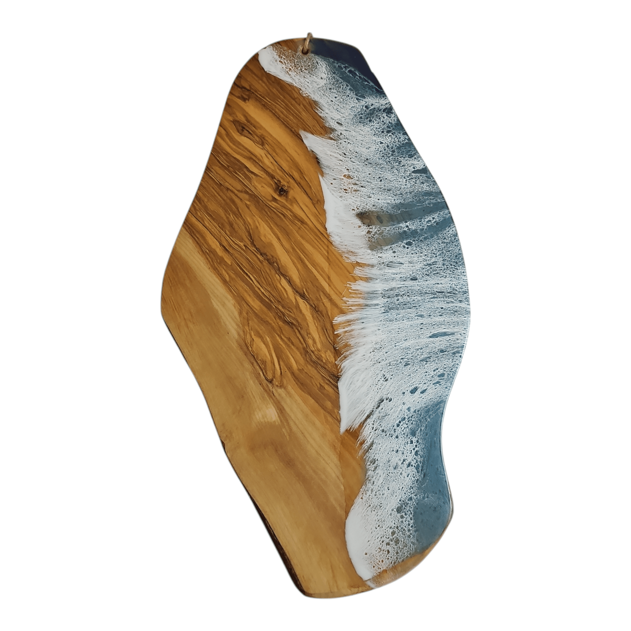 Handcrafted Ocean Wave Olive Wood Charcuterie Board - Serving Platter